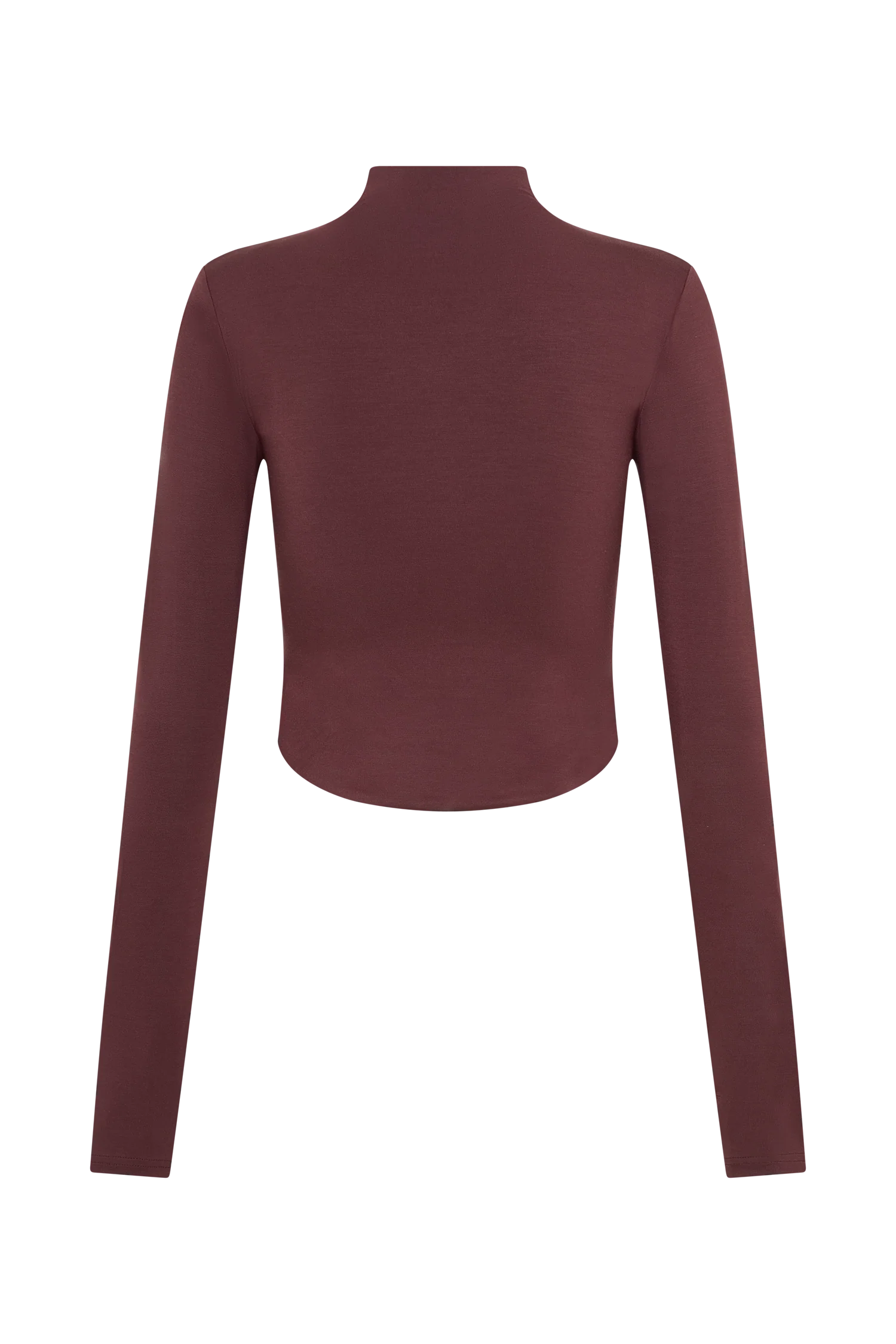 Ember Modal Long Sleeve High Neck Top - Mahogany - Image 8