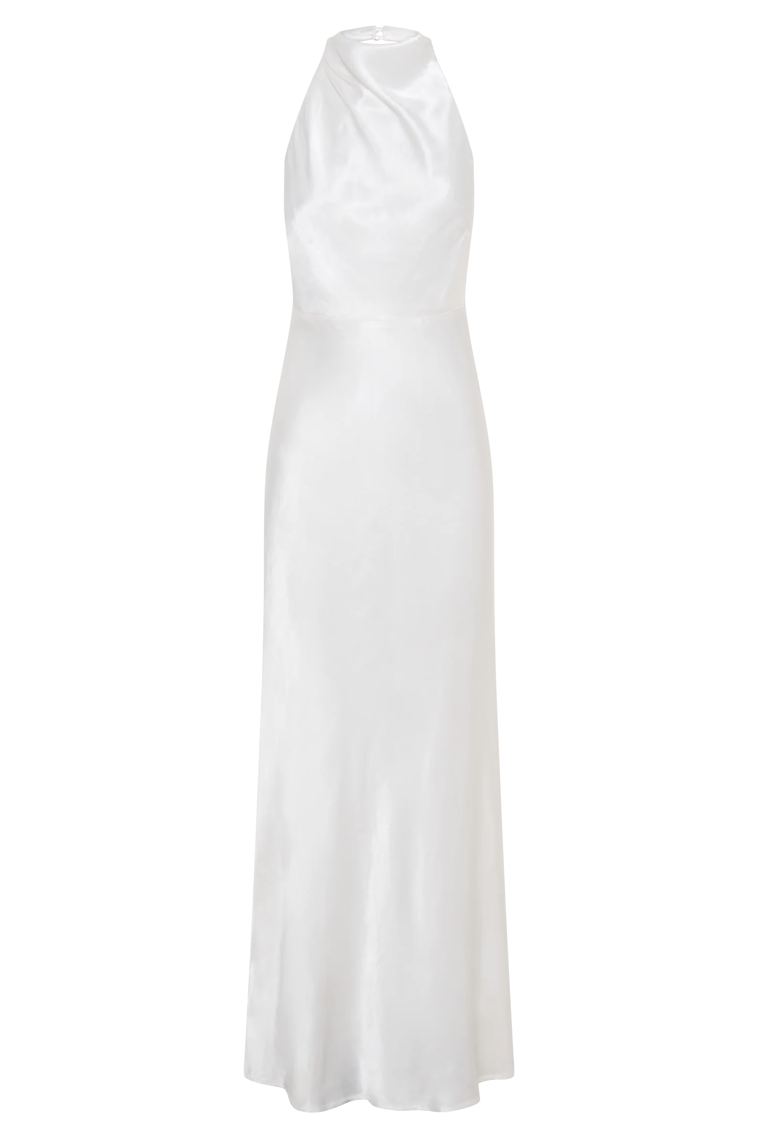 Esther Iridescent Satin Cowl Maxi Dress - Ivory - Image 7