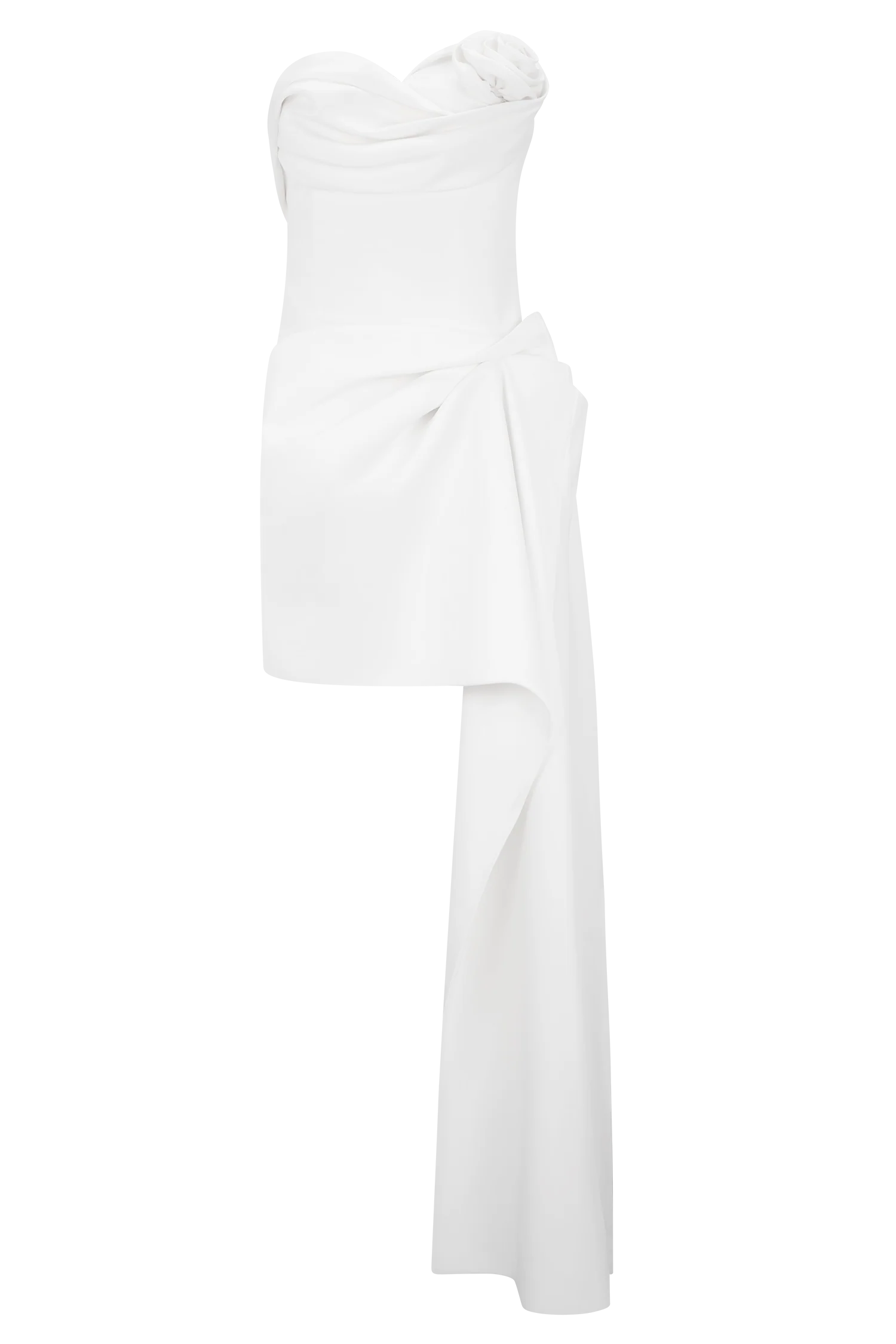 Evianna Strapless Gathered Mini Dress - White - Image 11