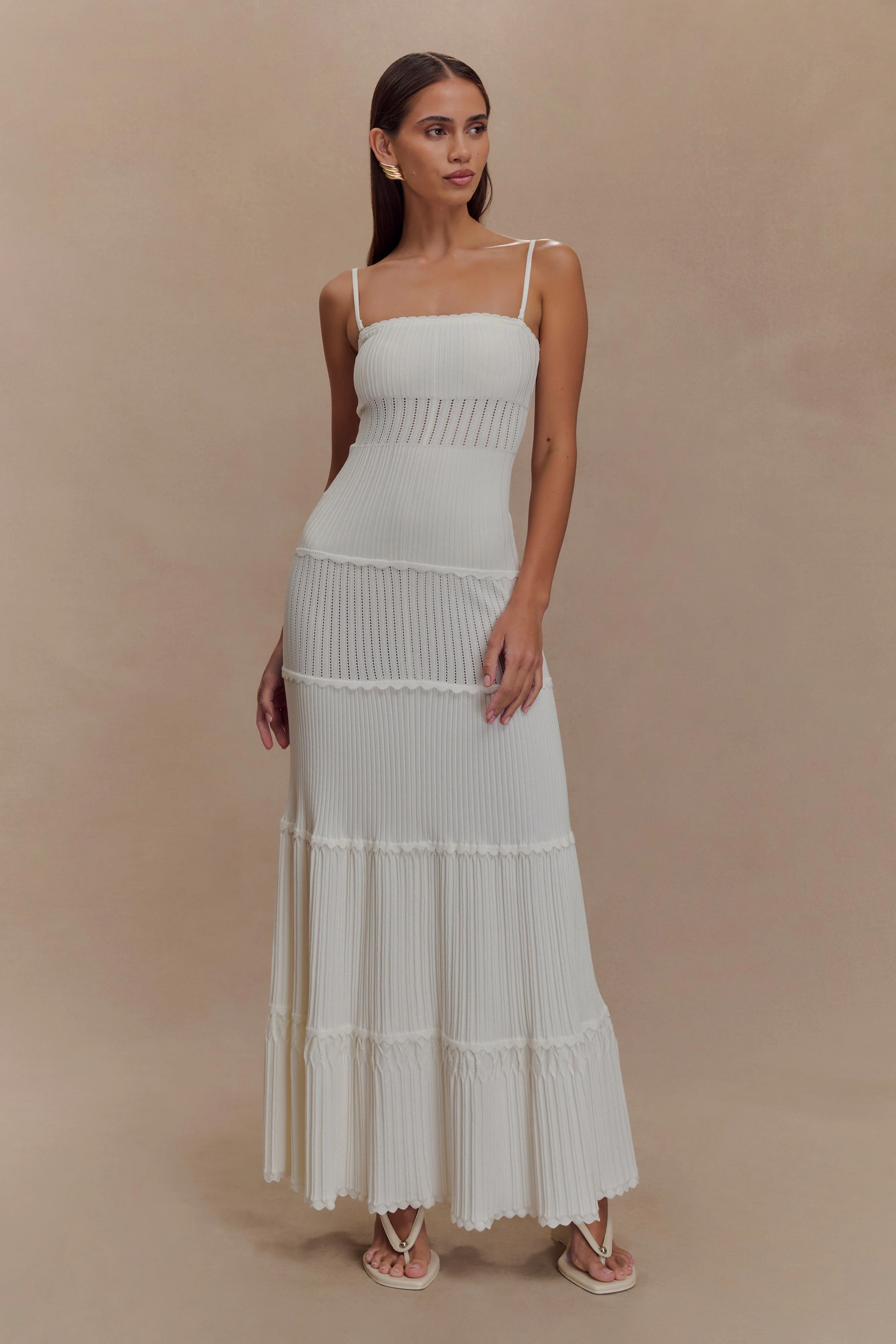 Finley Pointelle Knit Maxi Dress - Ivory - Image 4