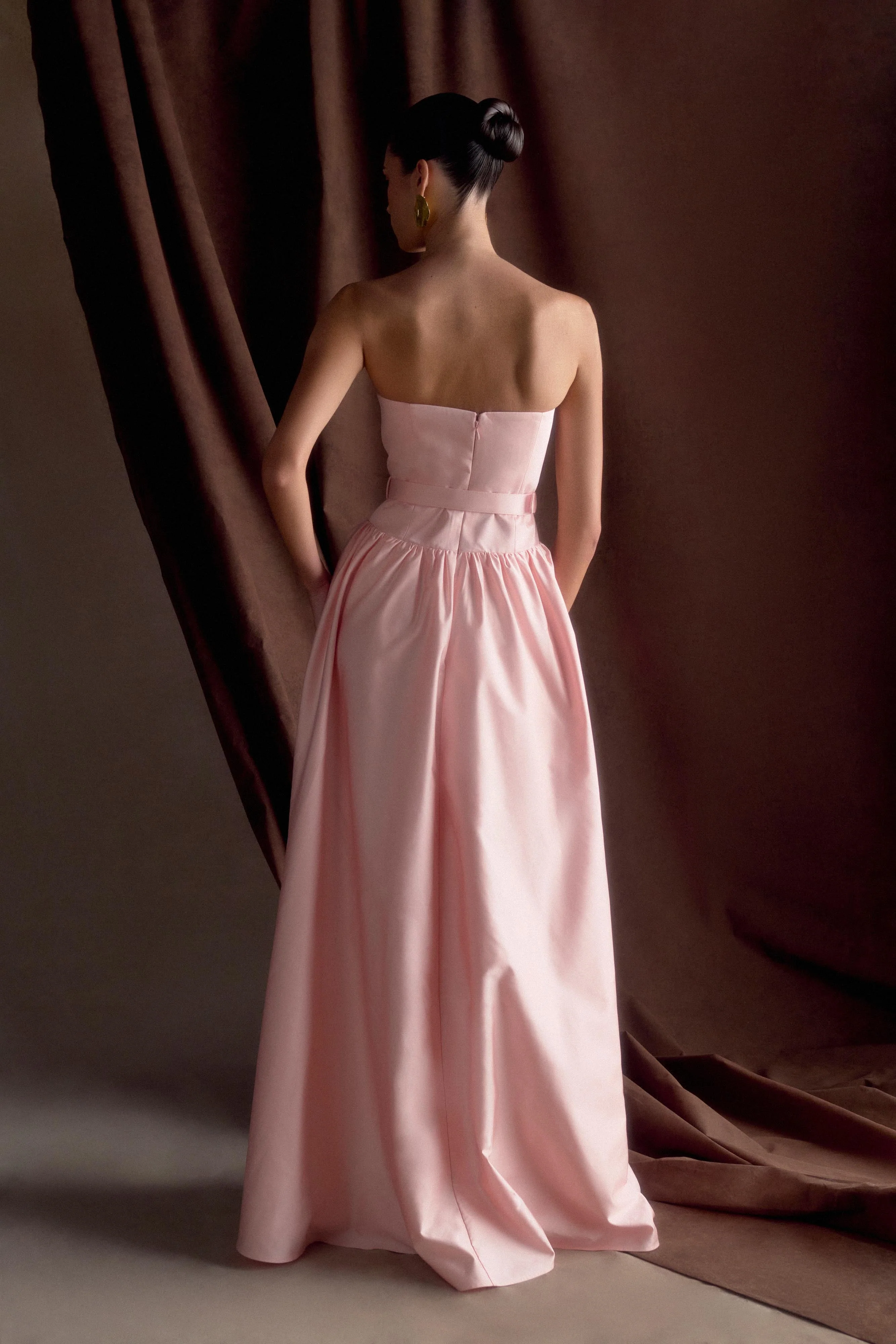 Florence Strapless Belted Maxi Dress - Baby Pink - Image 2