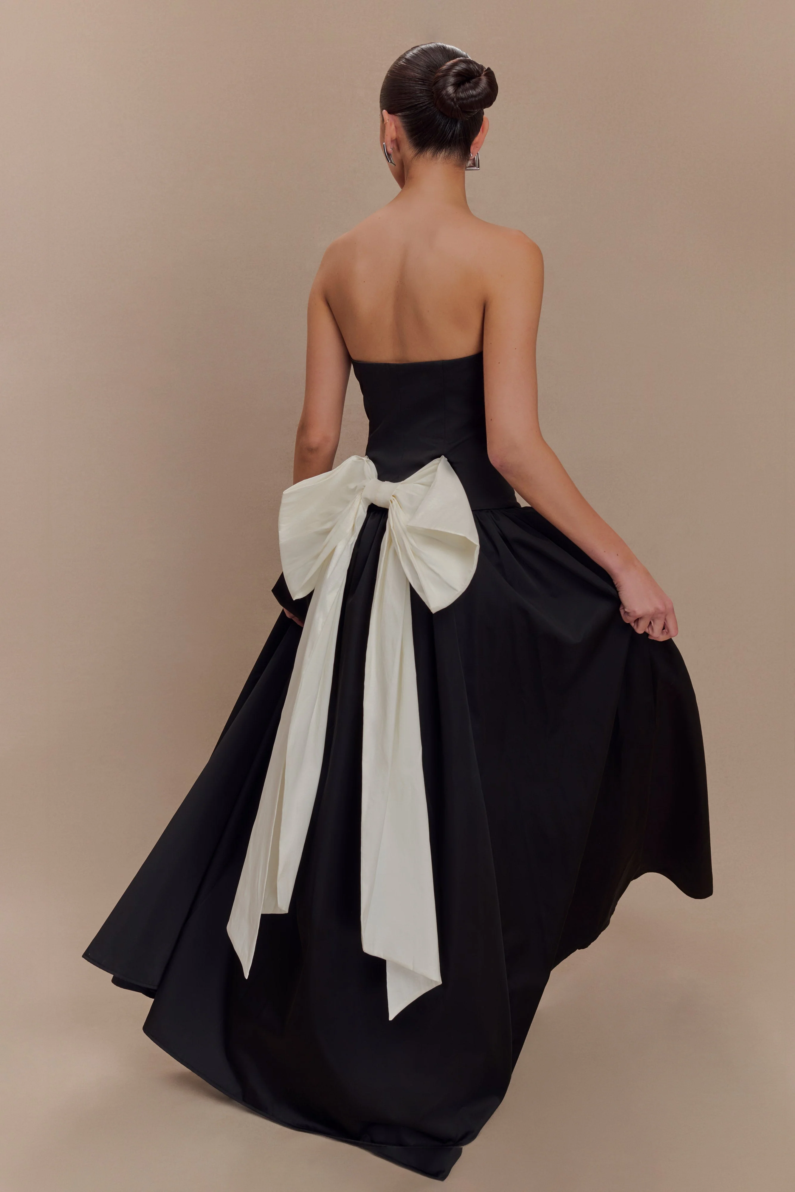 Frances Strapless Bow Maxi Dress - Black - Image 5