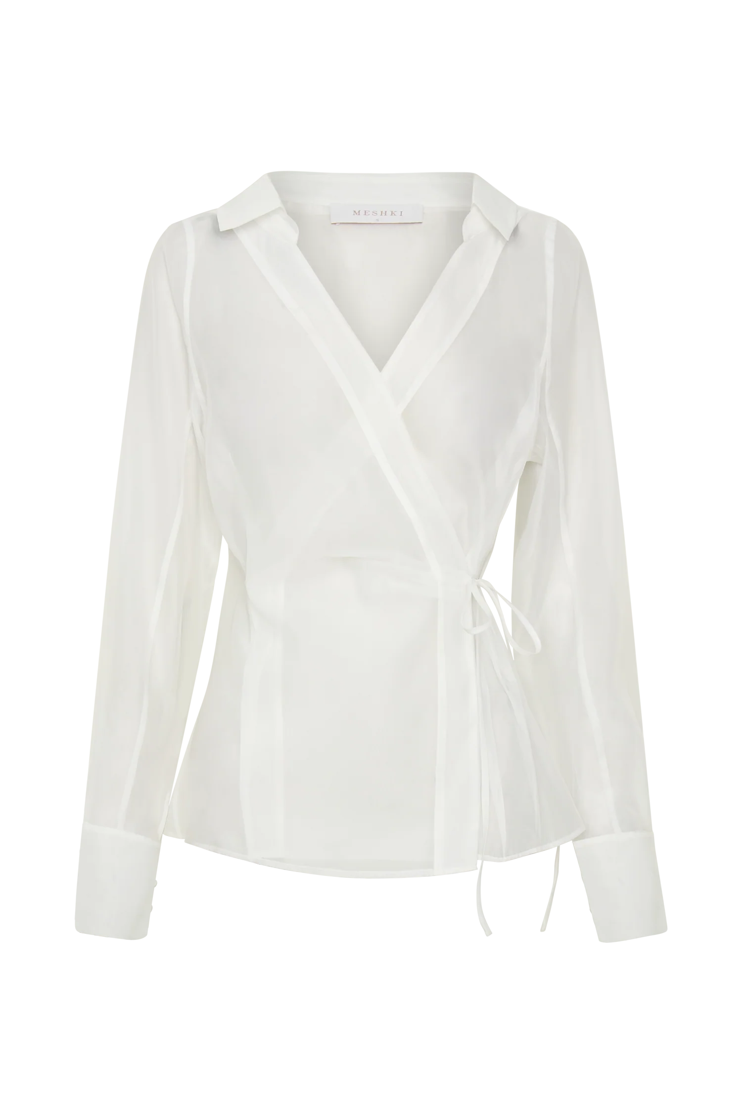 Frankie Organza Cross Over Shirt - White - Image 10