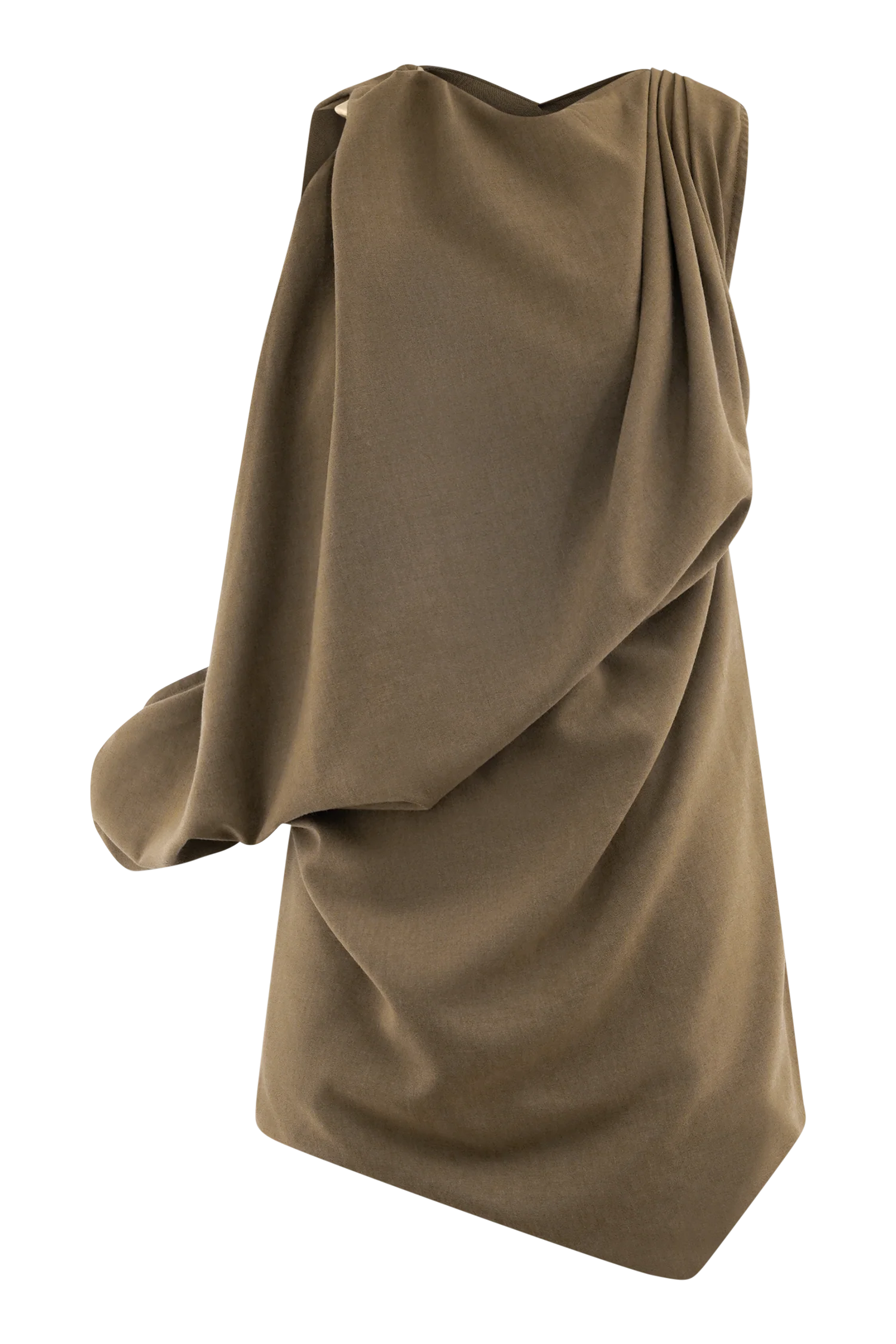 Gabriella Draped Mini Dress - Light Brown Marle - Image 7