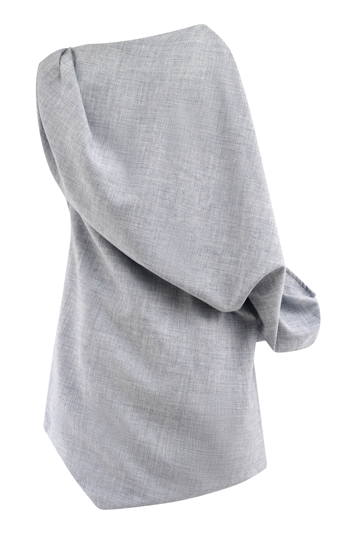 Gabriella Draped Mini Dress - Charcoal Blue Marle - Image 8