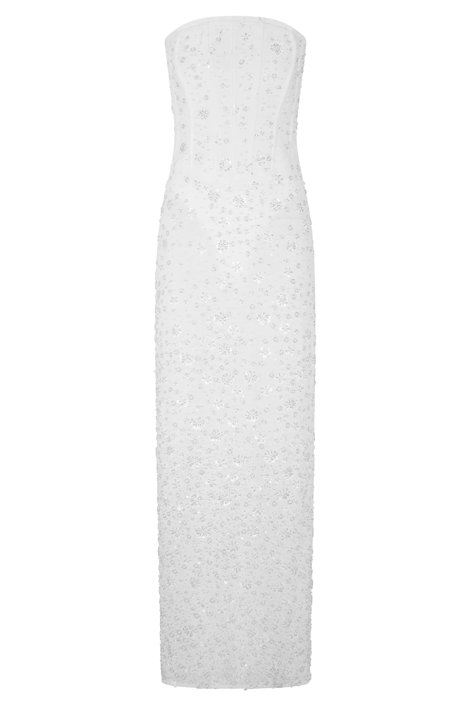 Gemma Strapless Embellished Maxi Dress - Ivory - Image 11