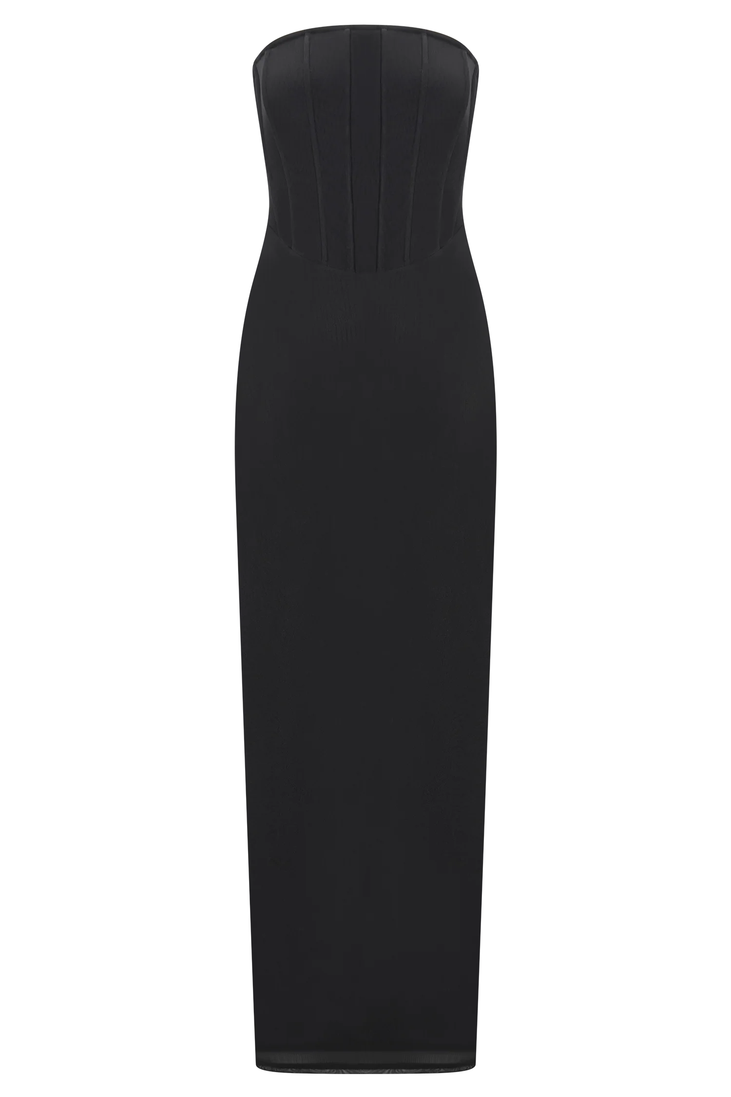 Gemma Strapless Mesh Maxi Dress - Black - Image 8