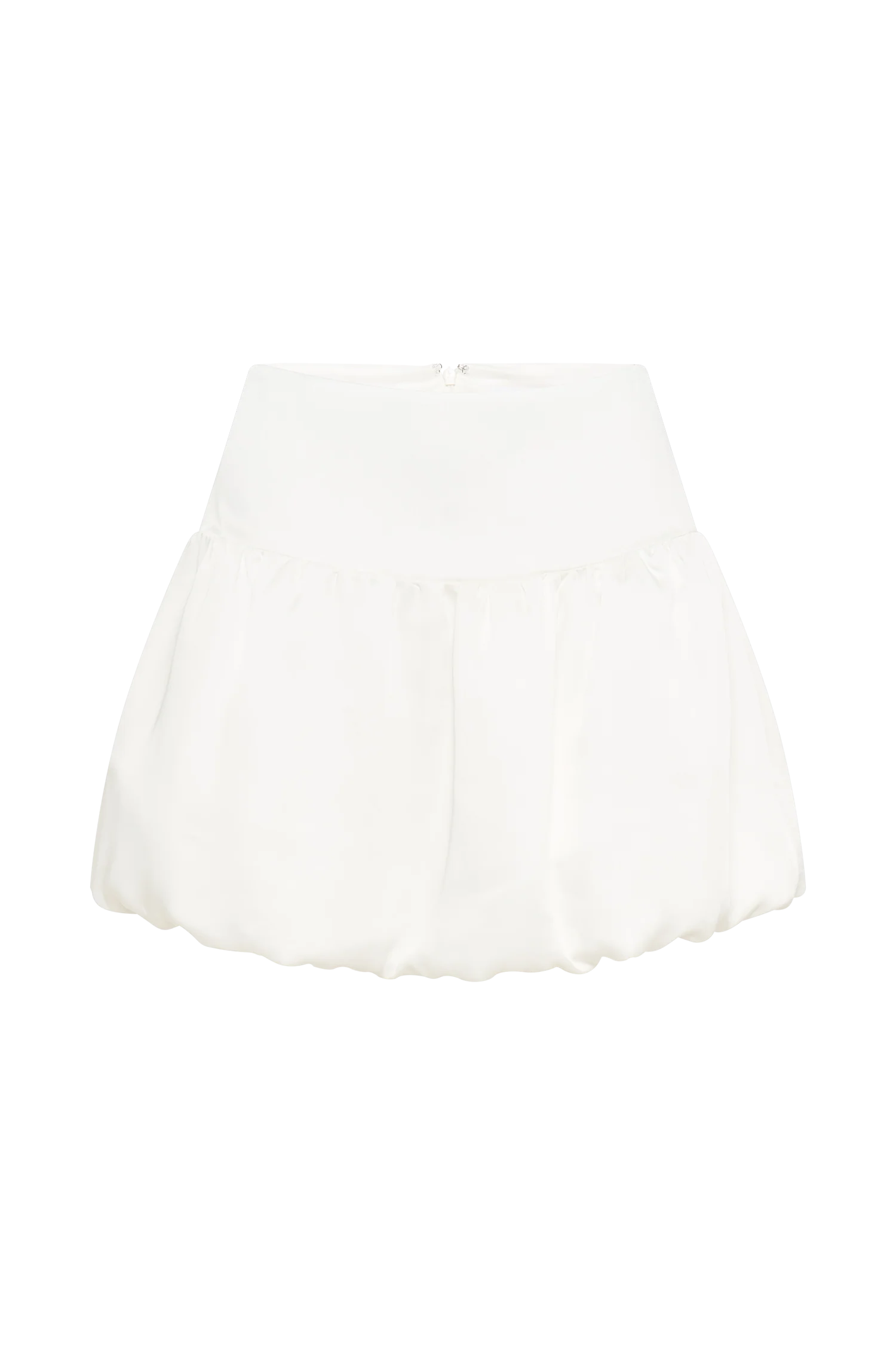 Genia Satin Bubble Mini Skirt - White - Image 10