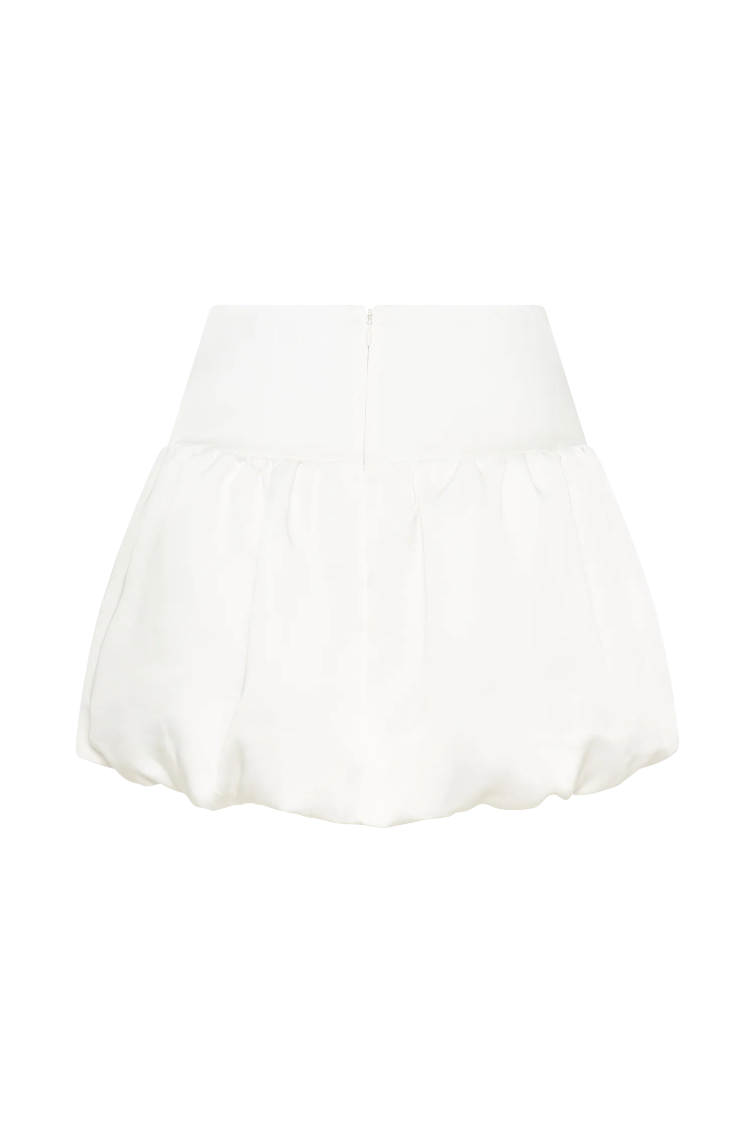 Genia Satin Bubble Mini Skirt - White - Image 9