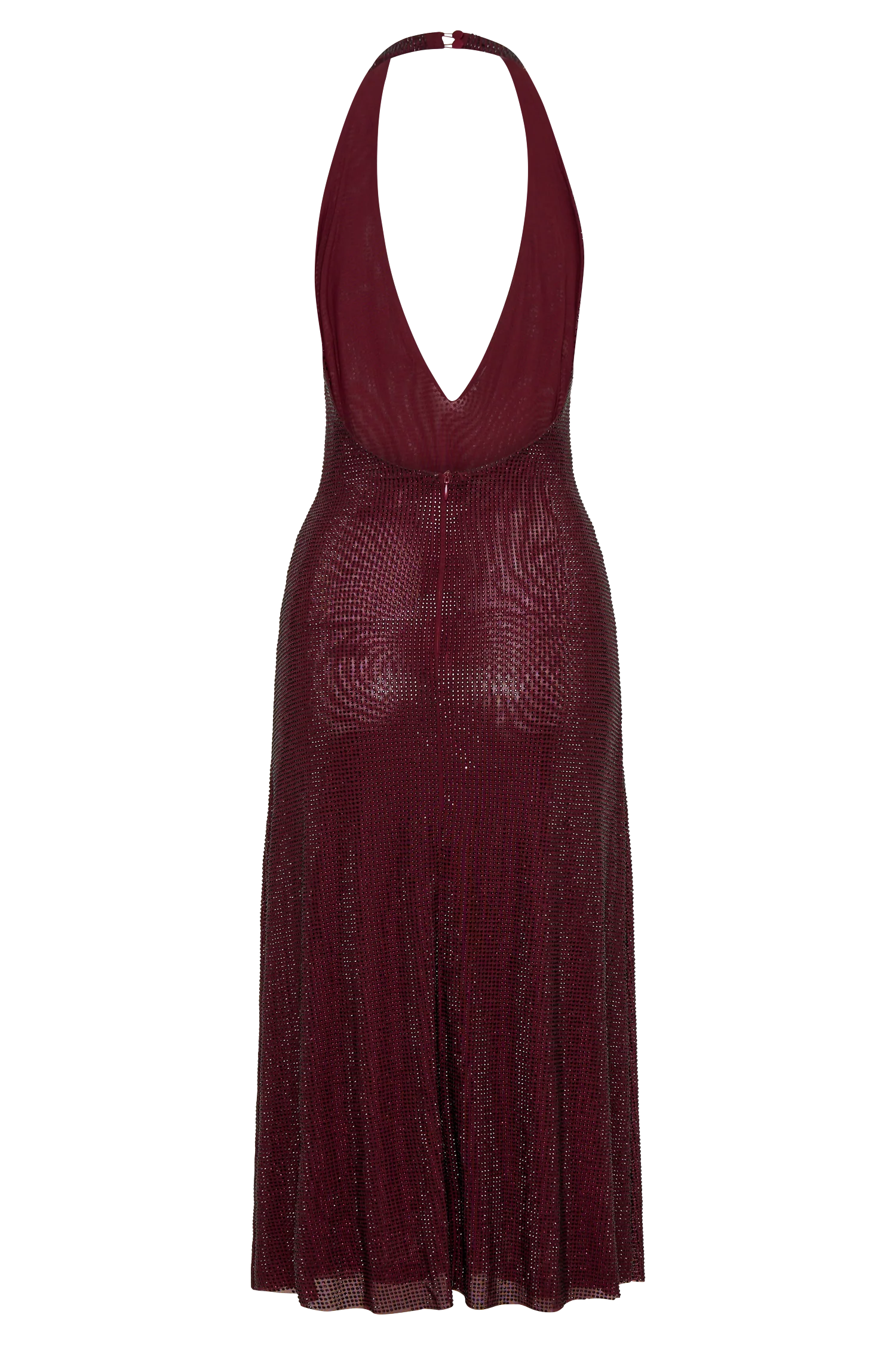 Genie Diamante Halter Midi Dress - Mahogany - Image 7