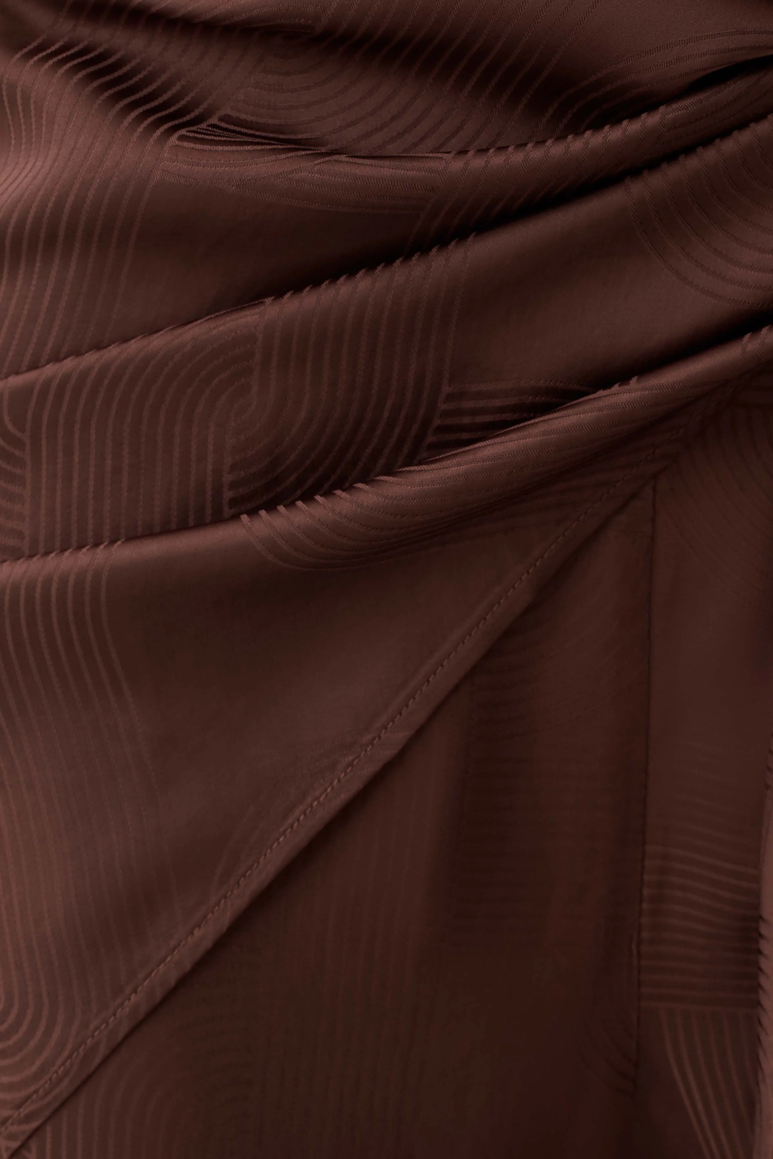 Gia Wrapped Tie Satin Pants - Chocolate - Image 4