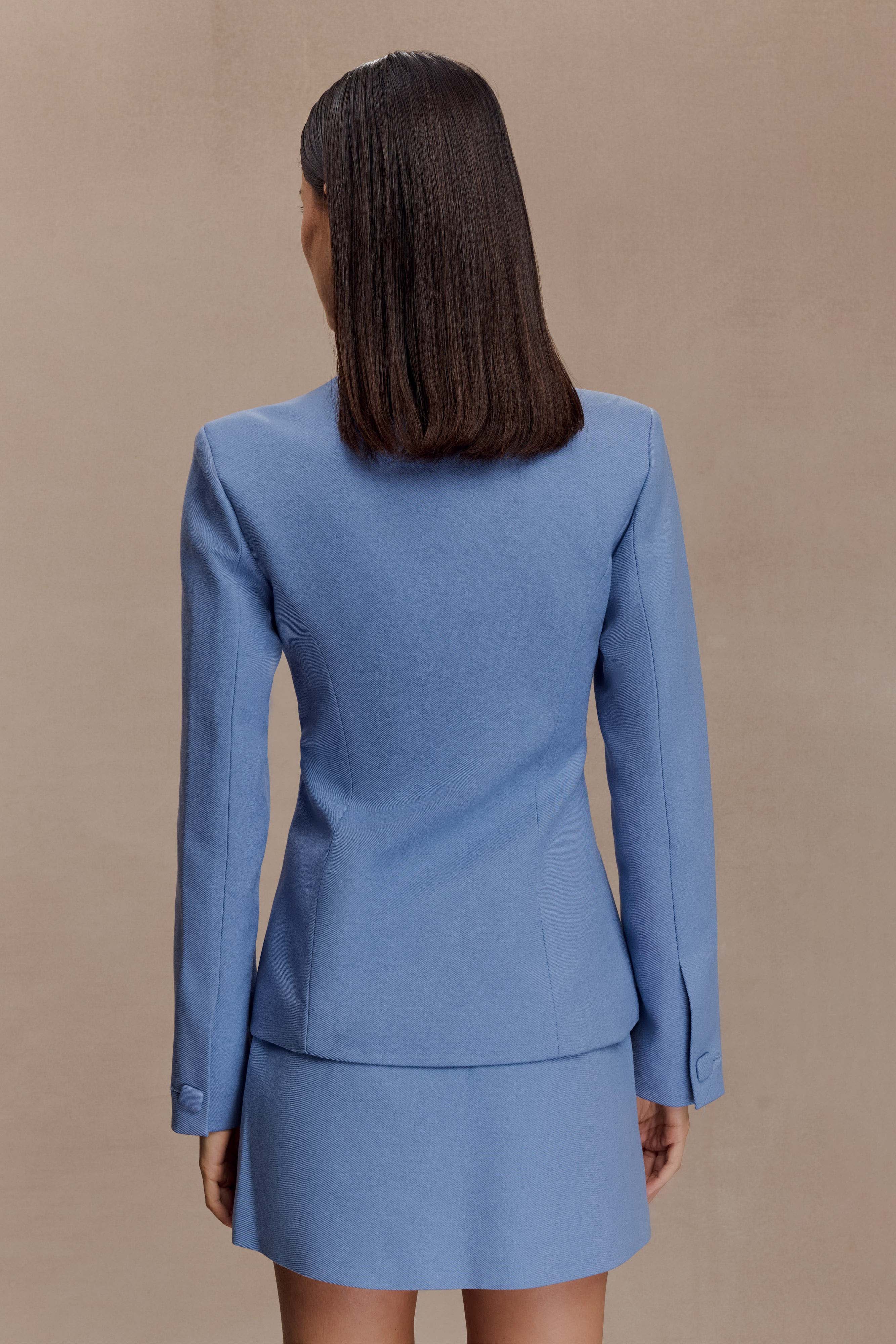 Gina Suiting Mini Skirt - Ocean Blue - Image 5