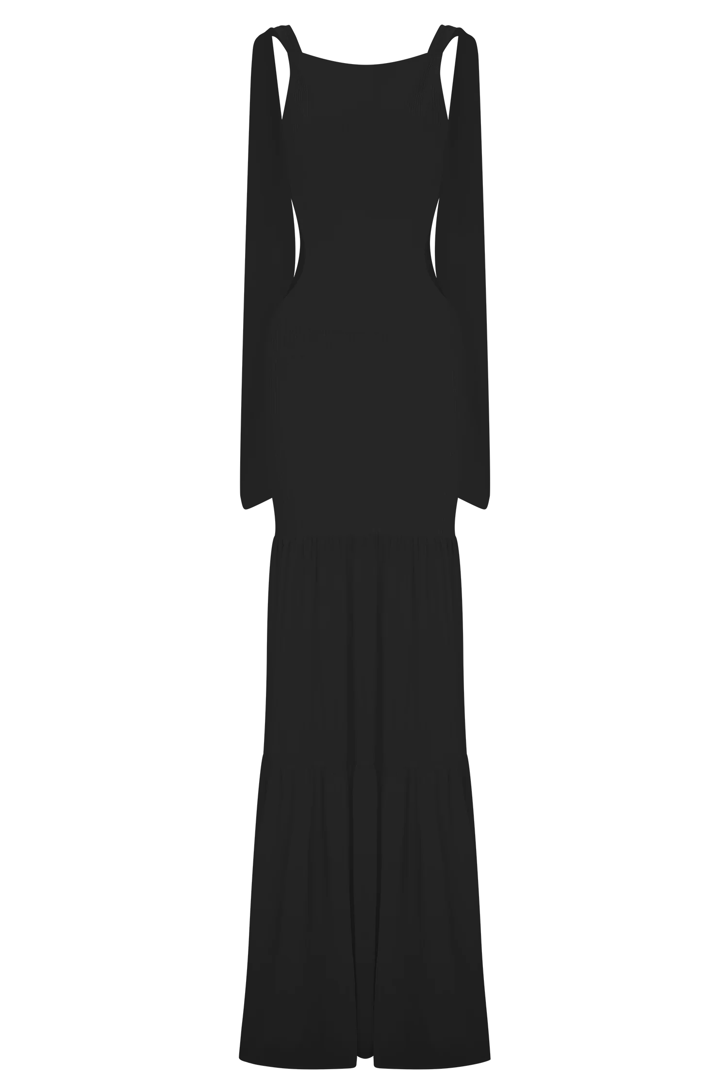 Haille Knit Chiffon Maxi Dress - Black - Image 7