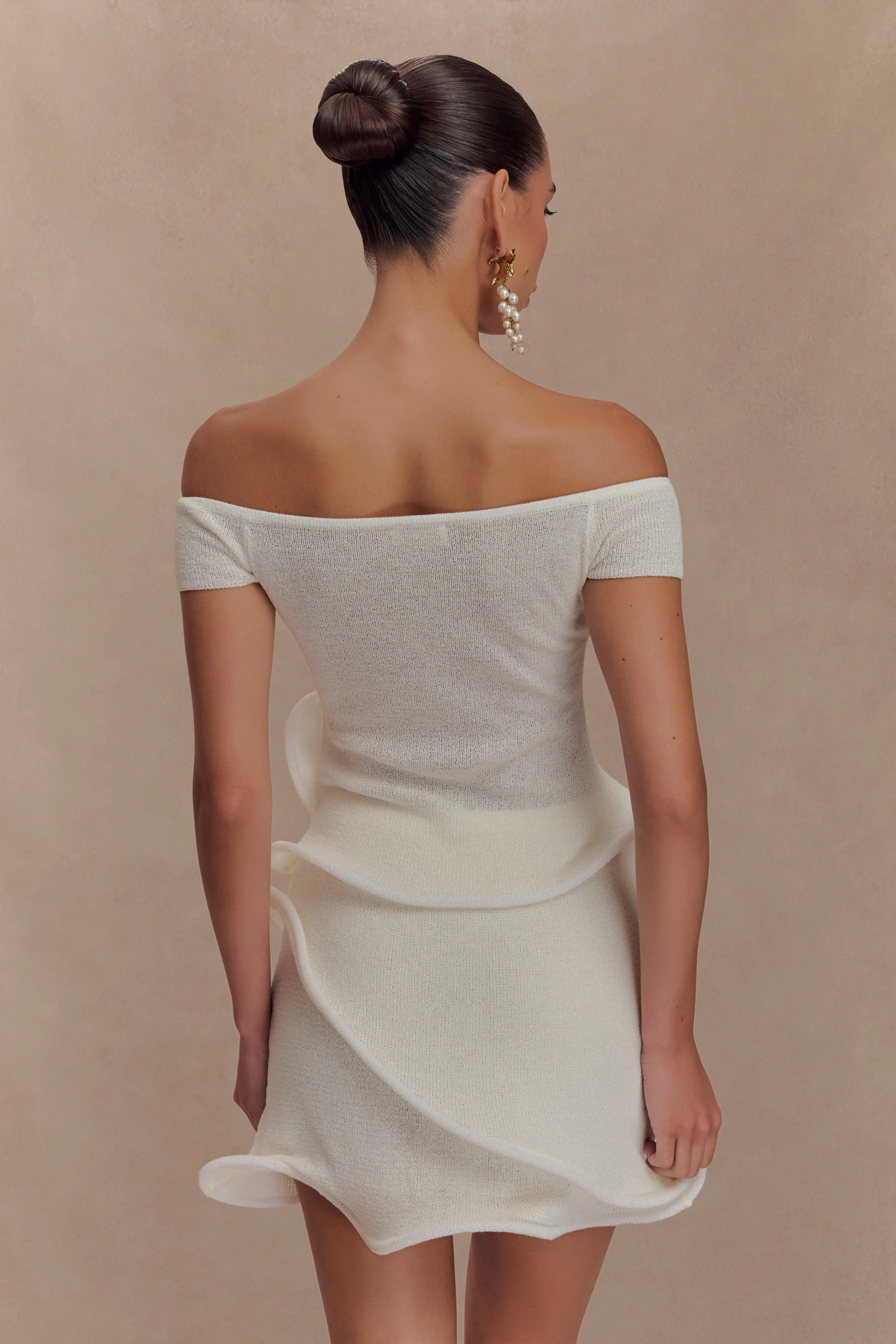 Haisley Off Shoulder Knit Top - Ivory - Image 2