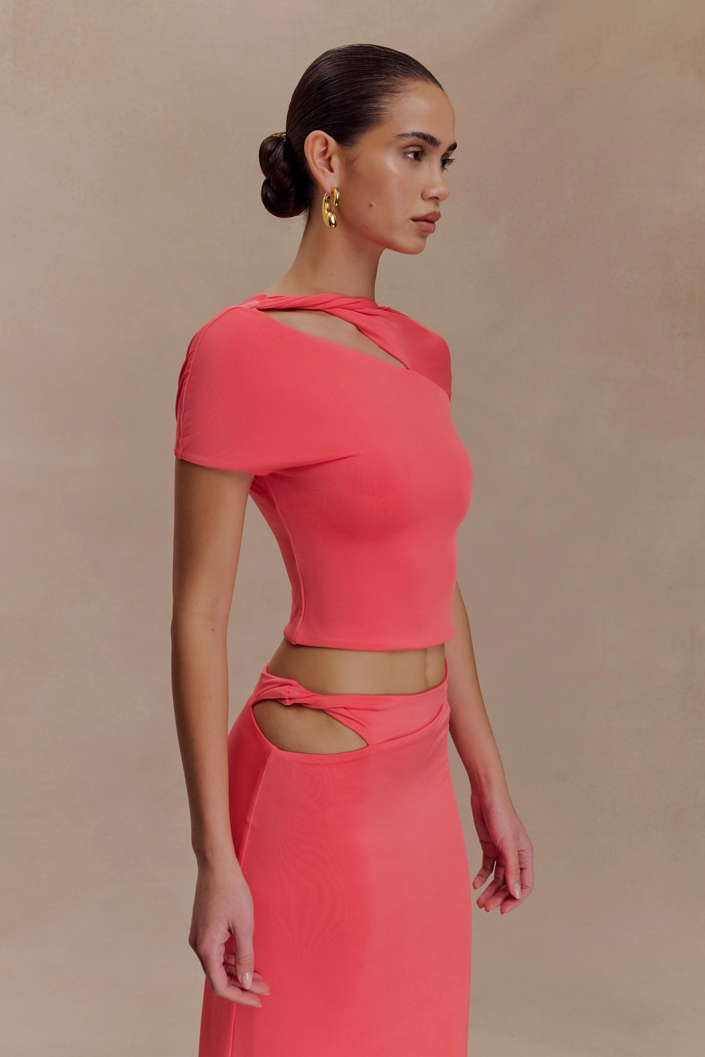 Haven Slinky Twist Top - Coral - Image 3