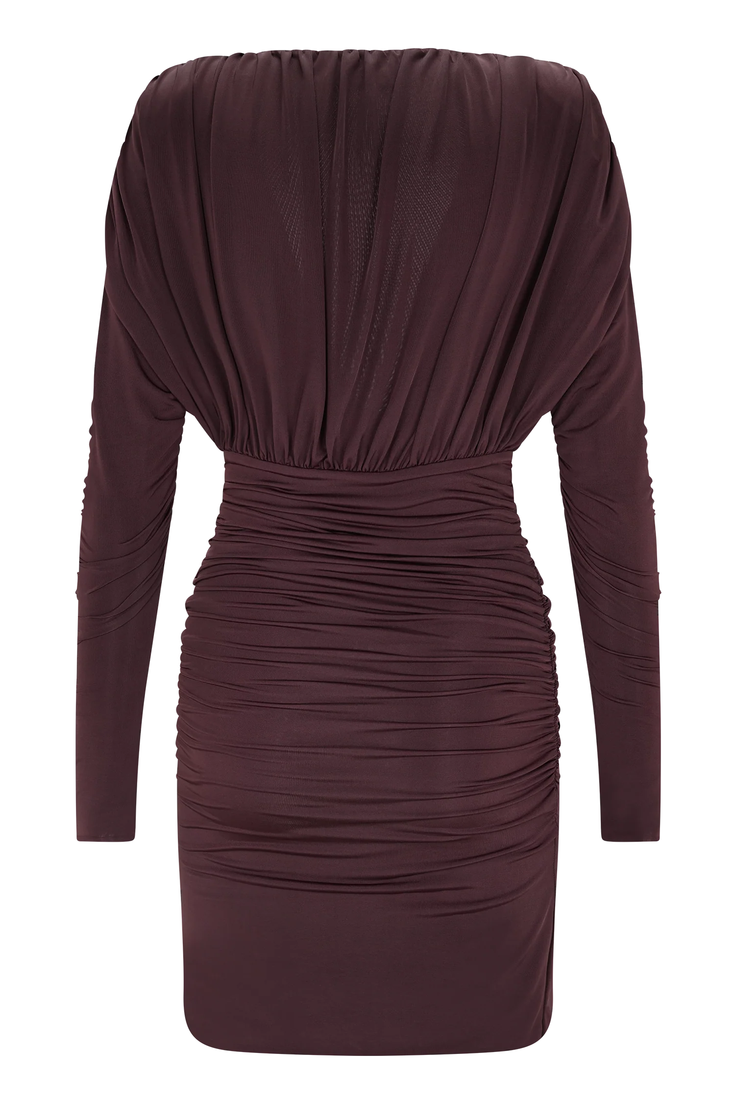 Hayden Long Sleeve Plunge Mini Dress - Burgundy - Image 8