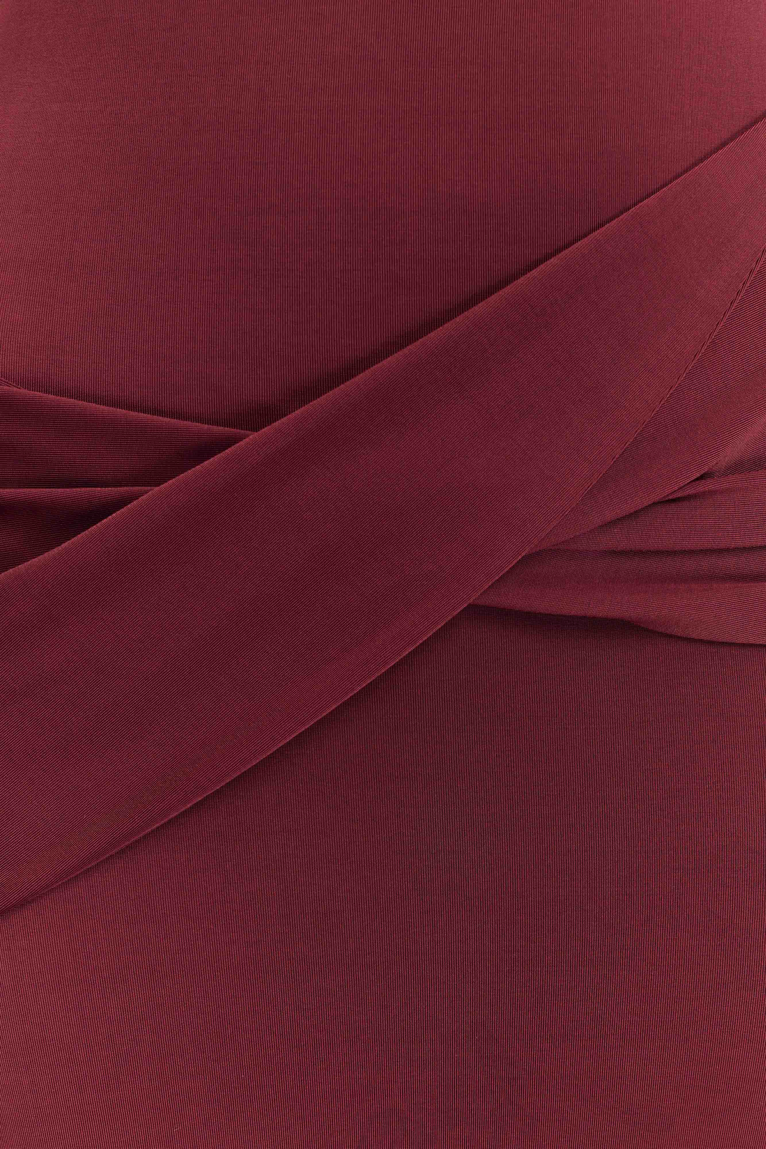 Henley Slinky Drape Maxi Dress - Wine - Image 6