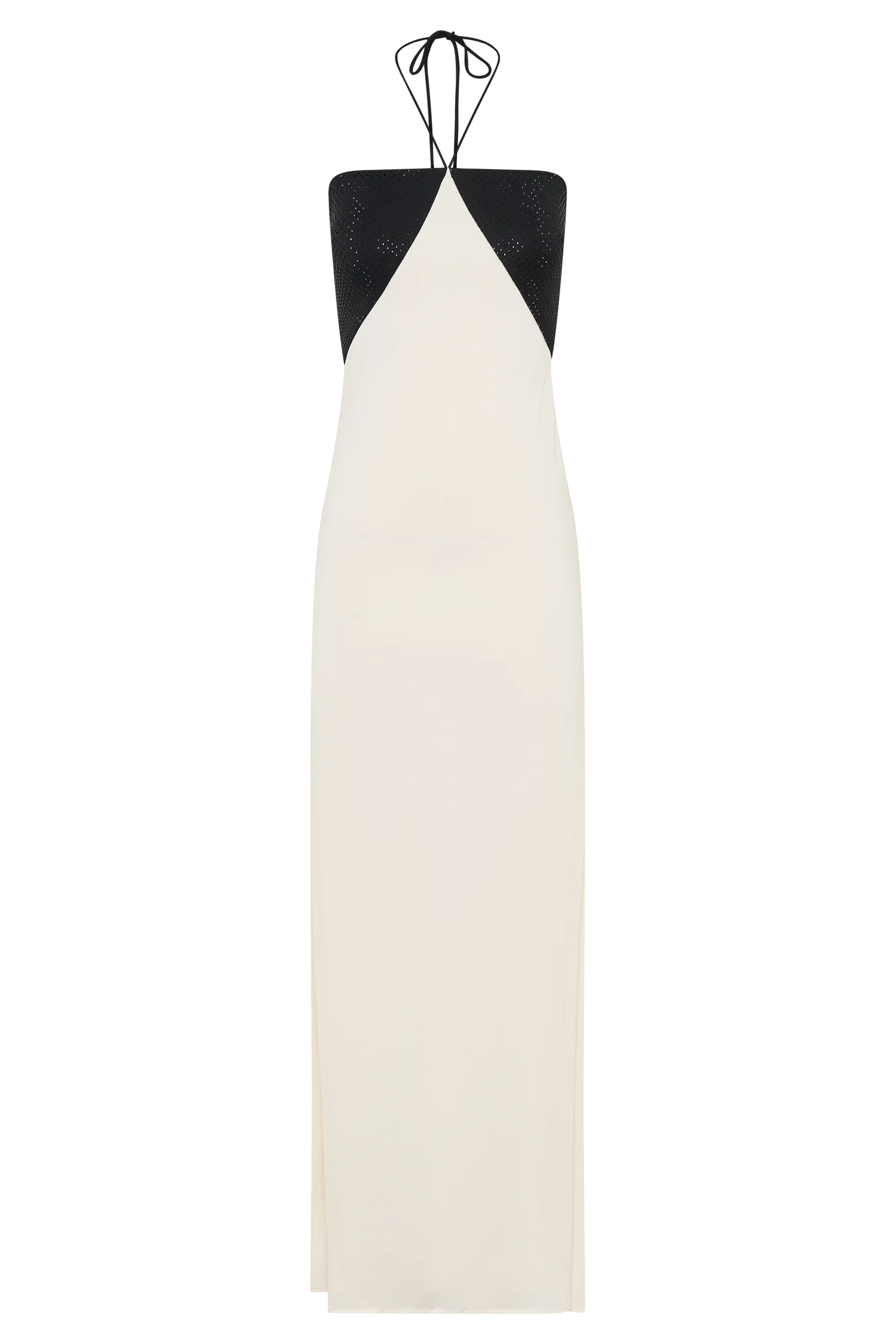 Hien Sequin Halter Maxi Dress - Black/Ivory - Image 11