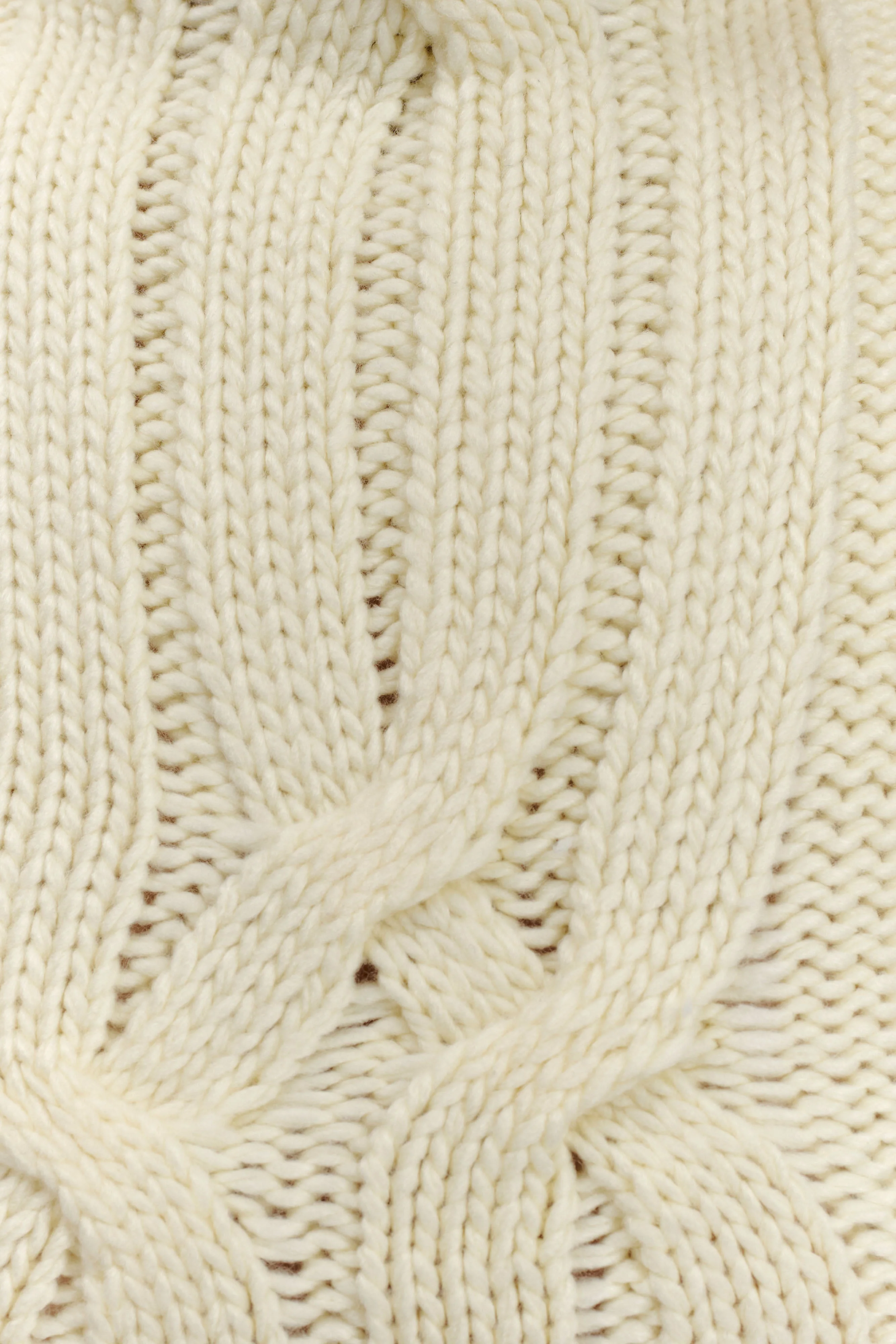 Roberta High Neck Cable Knit Top - Ivory - Image 10