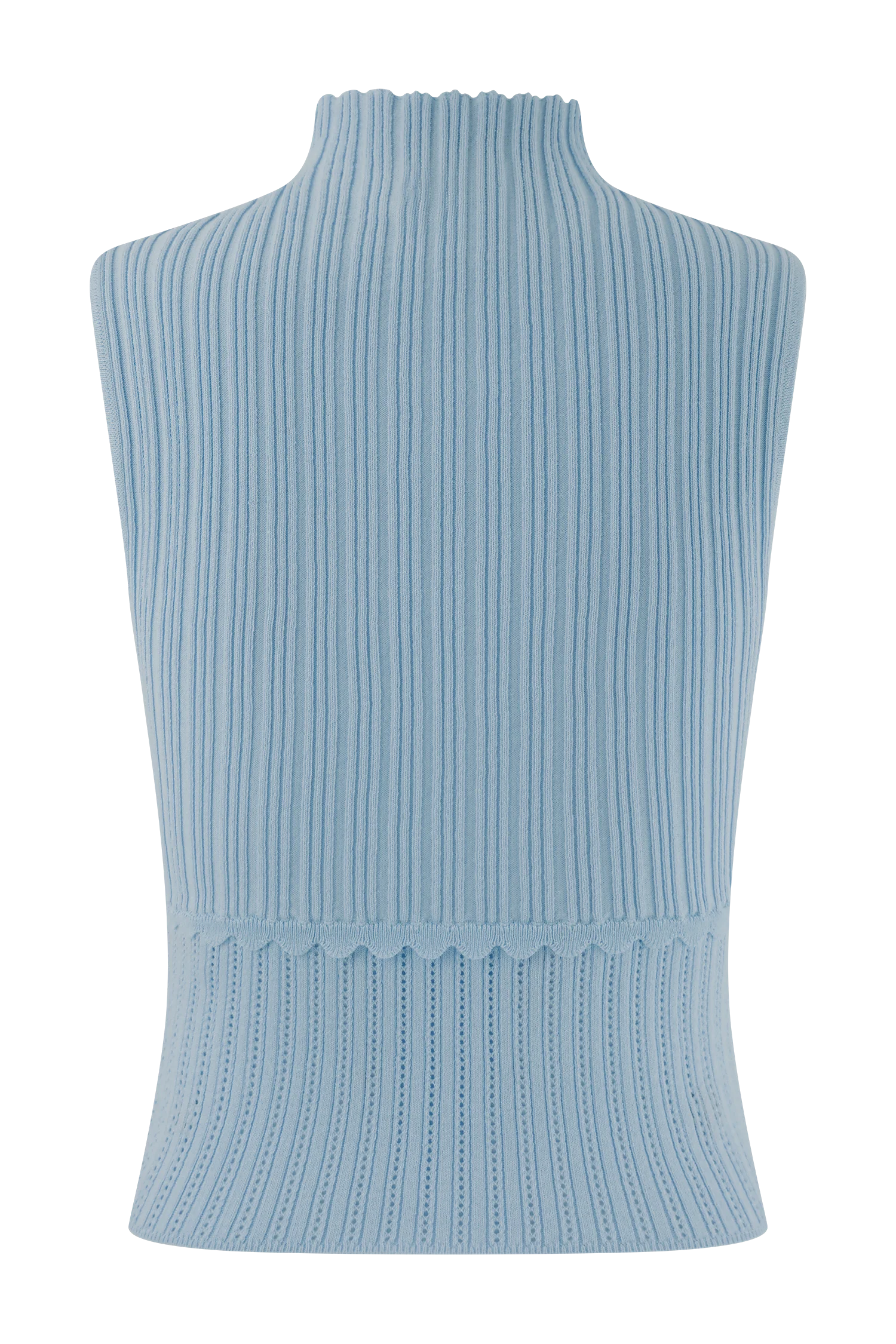 Indy Pointelle Knit Top - Cornflower Blue - Image 8