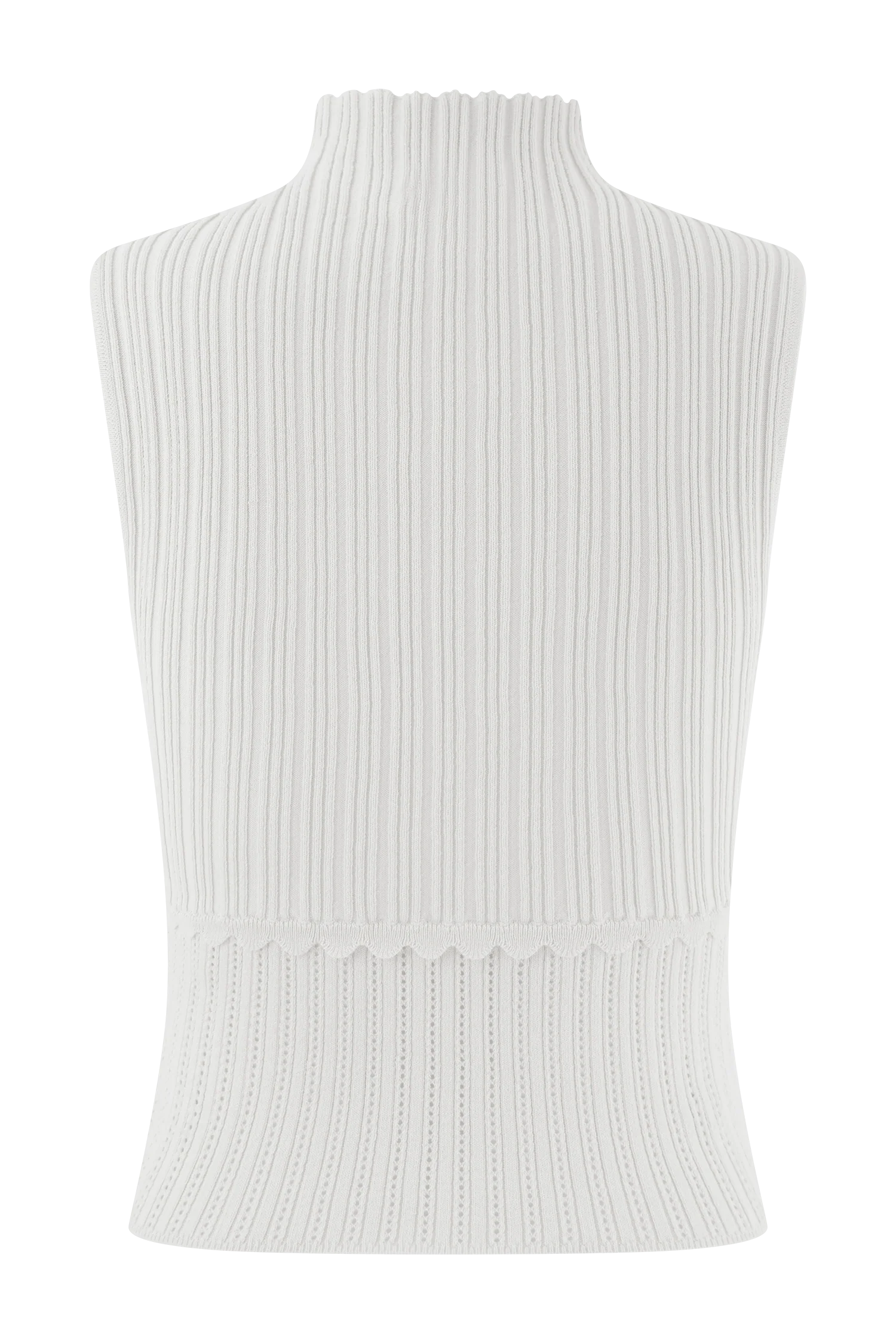 Indy Pointelle Knit Top - Ivory - Image 8