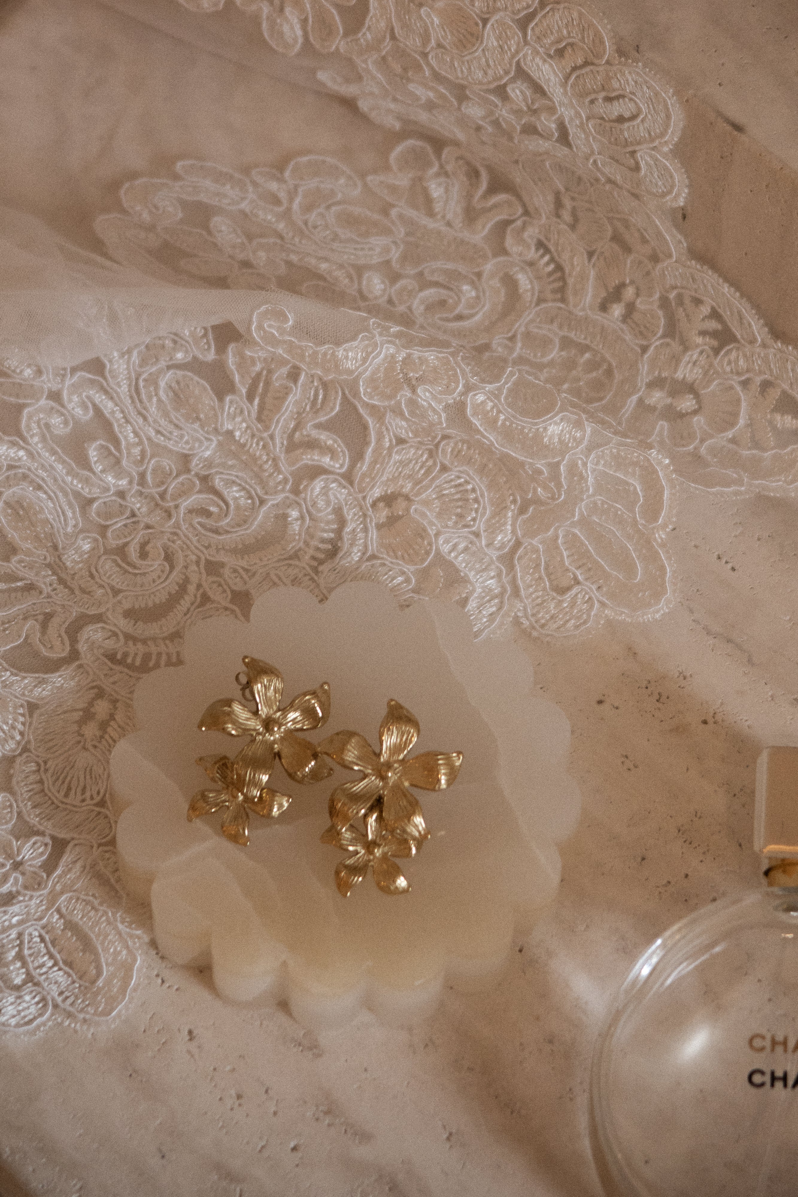 Infatuated Drop Flower Earrings - Gold - Image 7