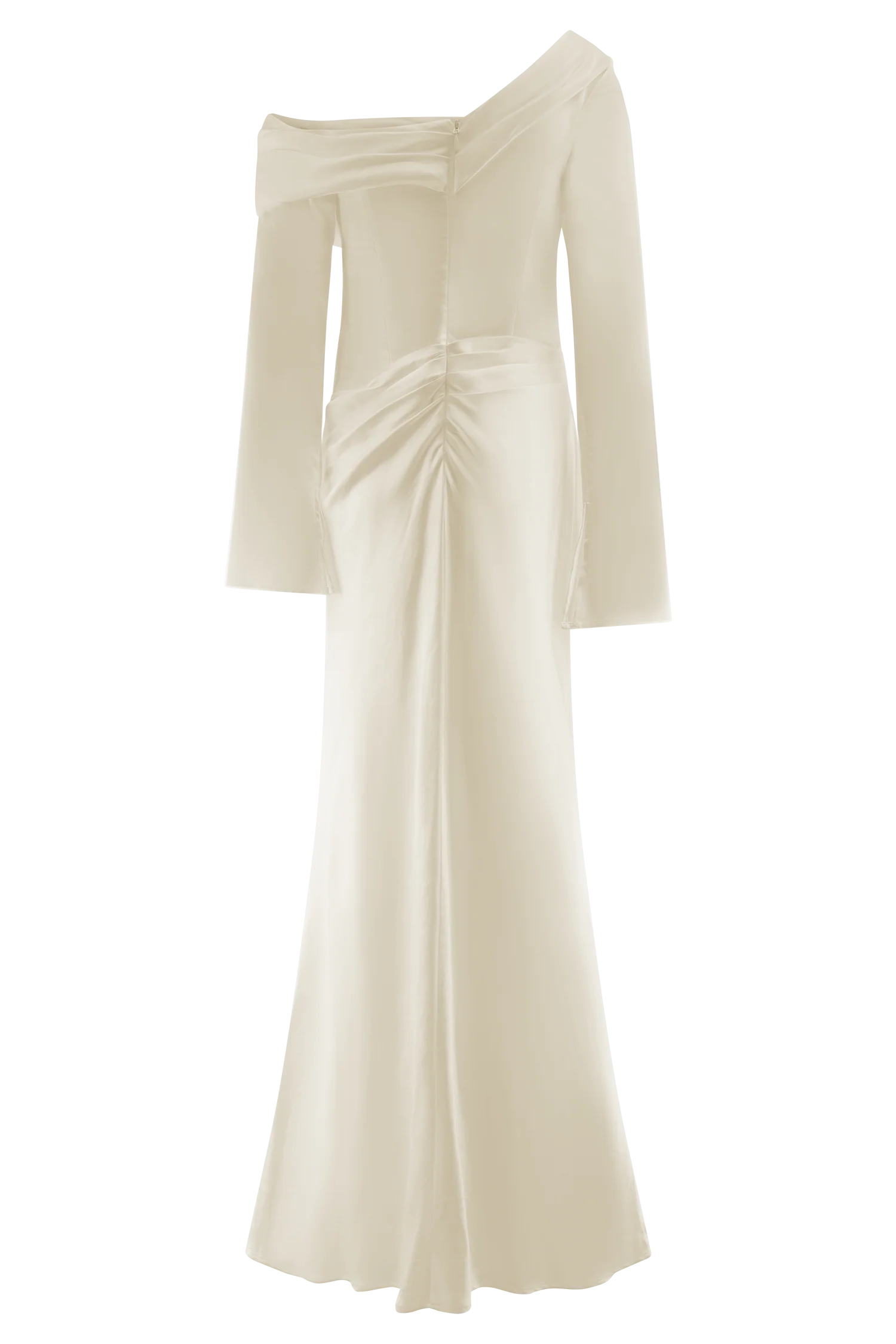 Iris Long Sleeve Satin Maxi Dress - Blush Gold - Image 6
