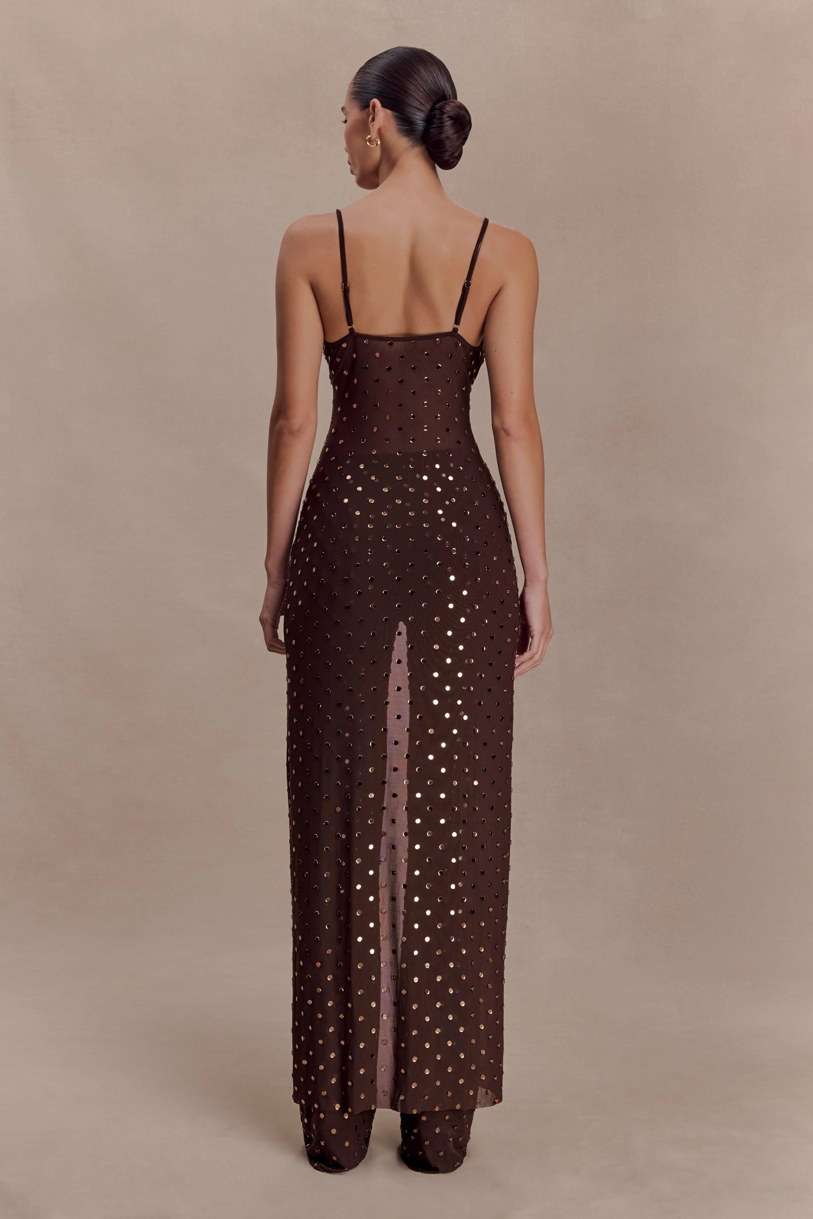 Jackie Longline Diamante Top - Chocolate - Image 2