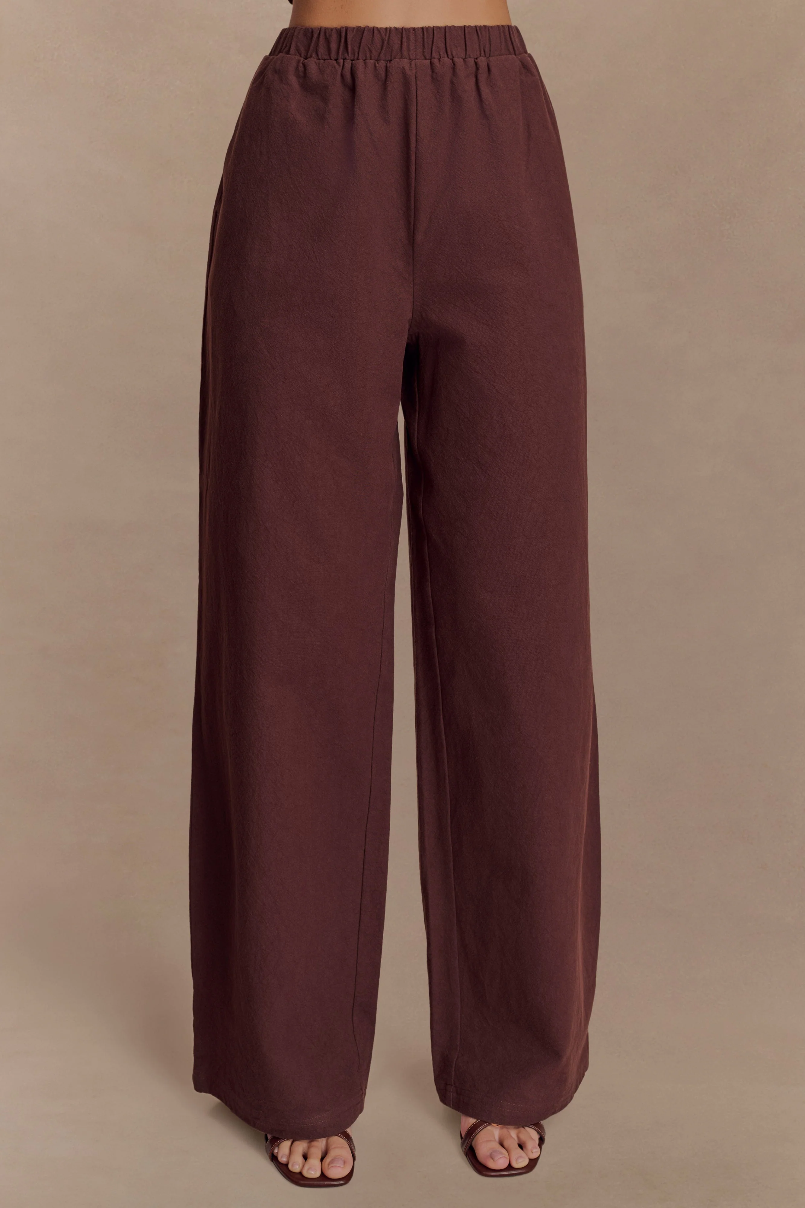 Janayia Cotton Wide Leg Pants - Dark Espresso - Image 4