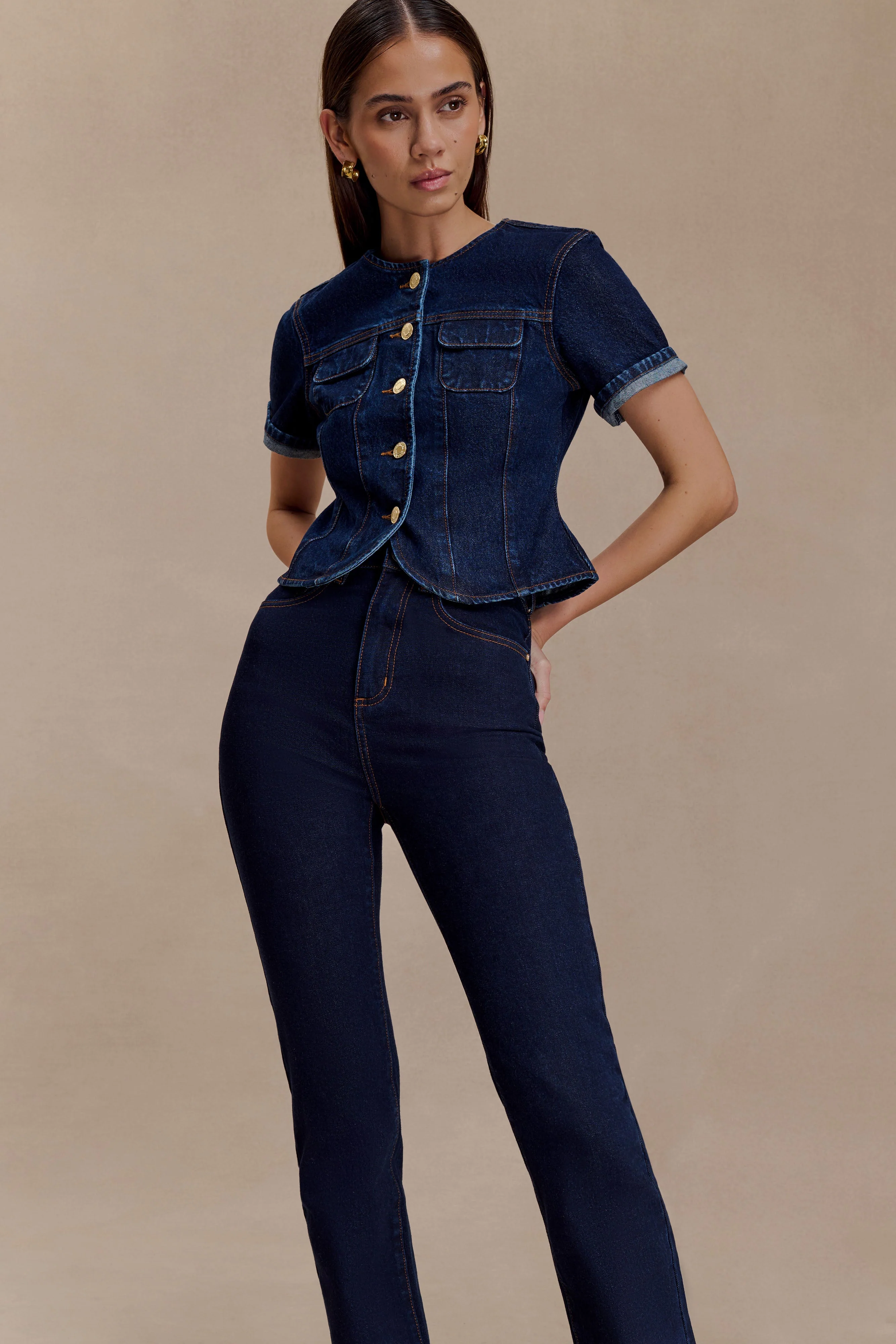Janessa Skinny Denim Jeans- Indigo Blue - Image 8