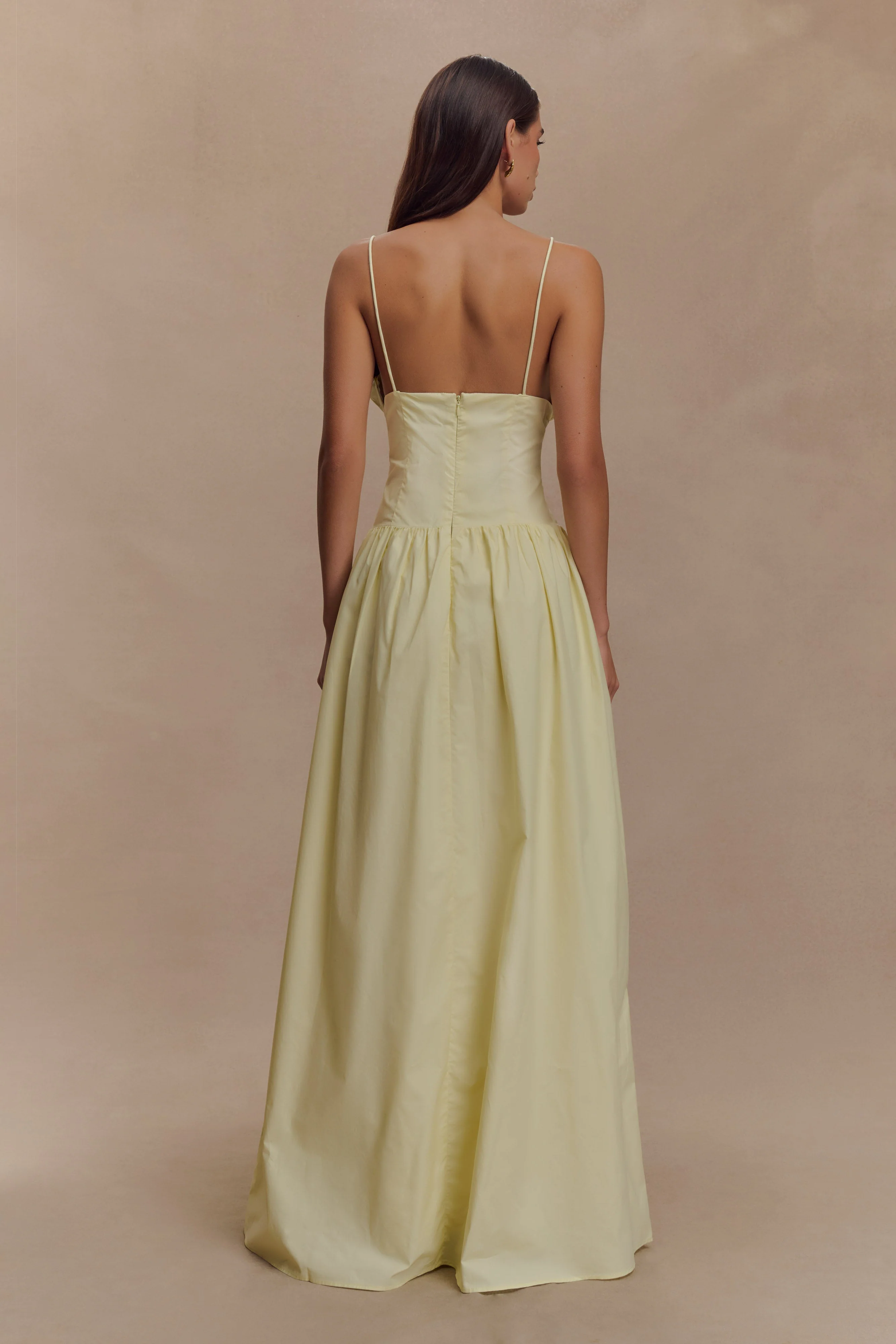 Janis Cotton Frill Maxi Dress - Lemon - Image 2