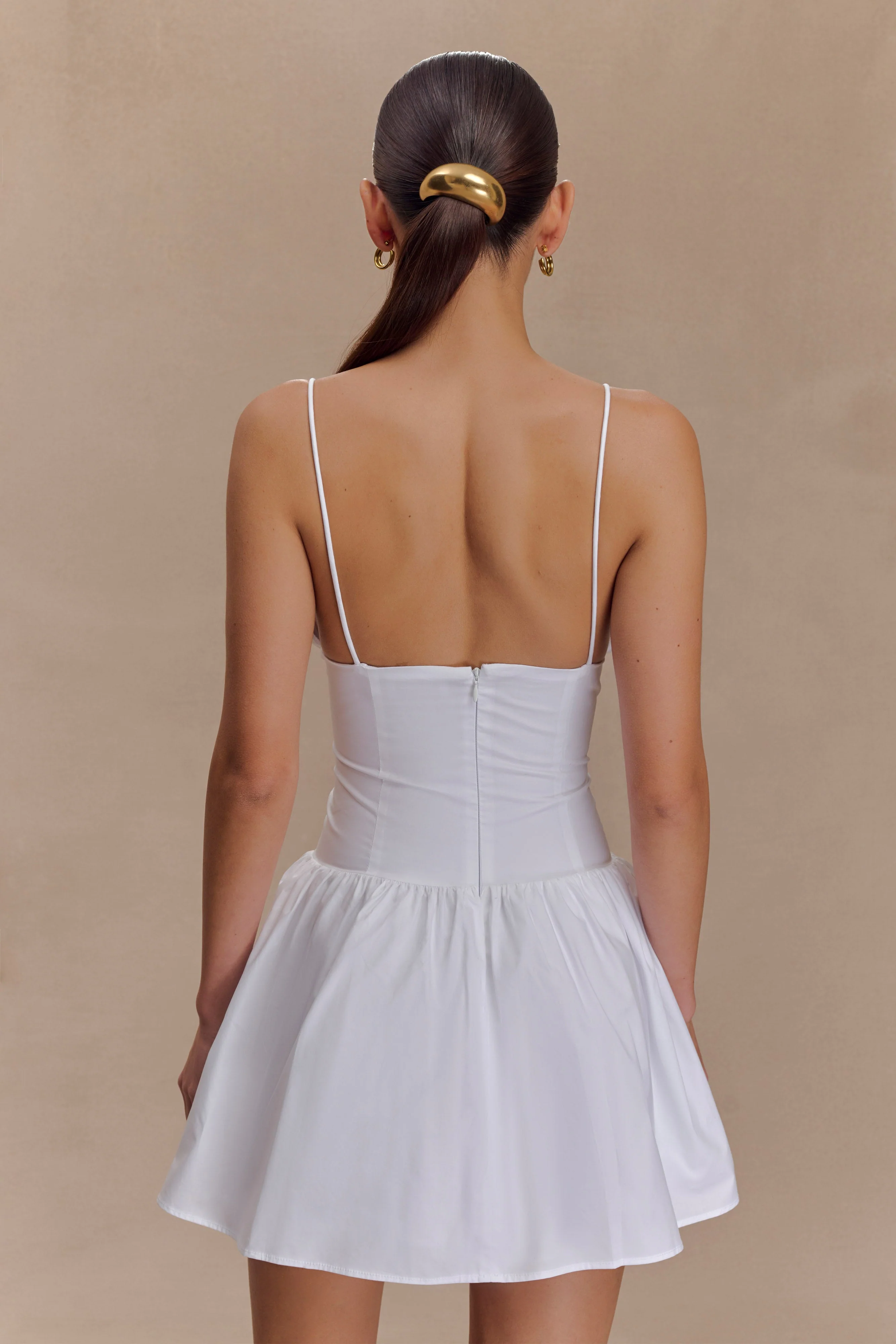 Janis Cotton Frill Mini Dress - White - Image 2