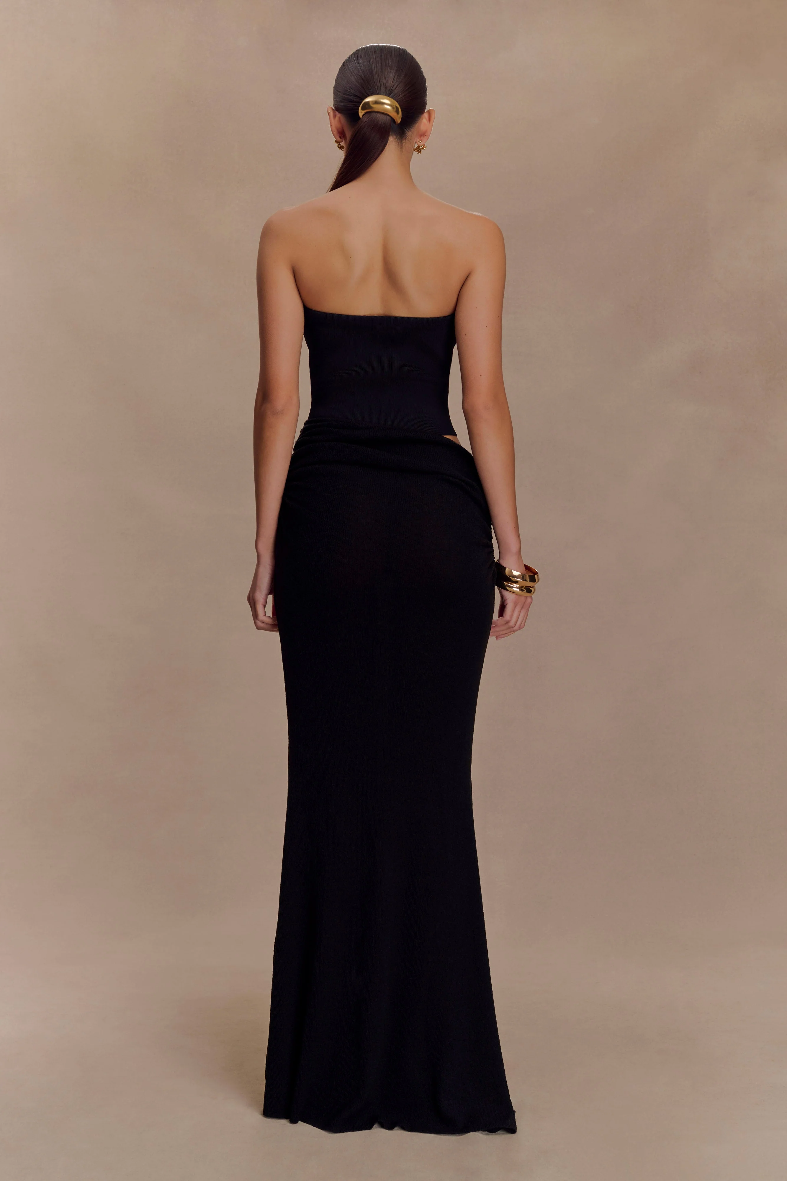 Jasiel Strapless Knit Maxi Dress - Black - Image 4