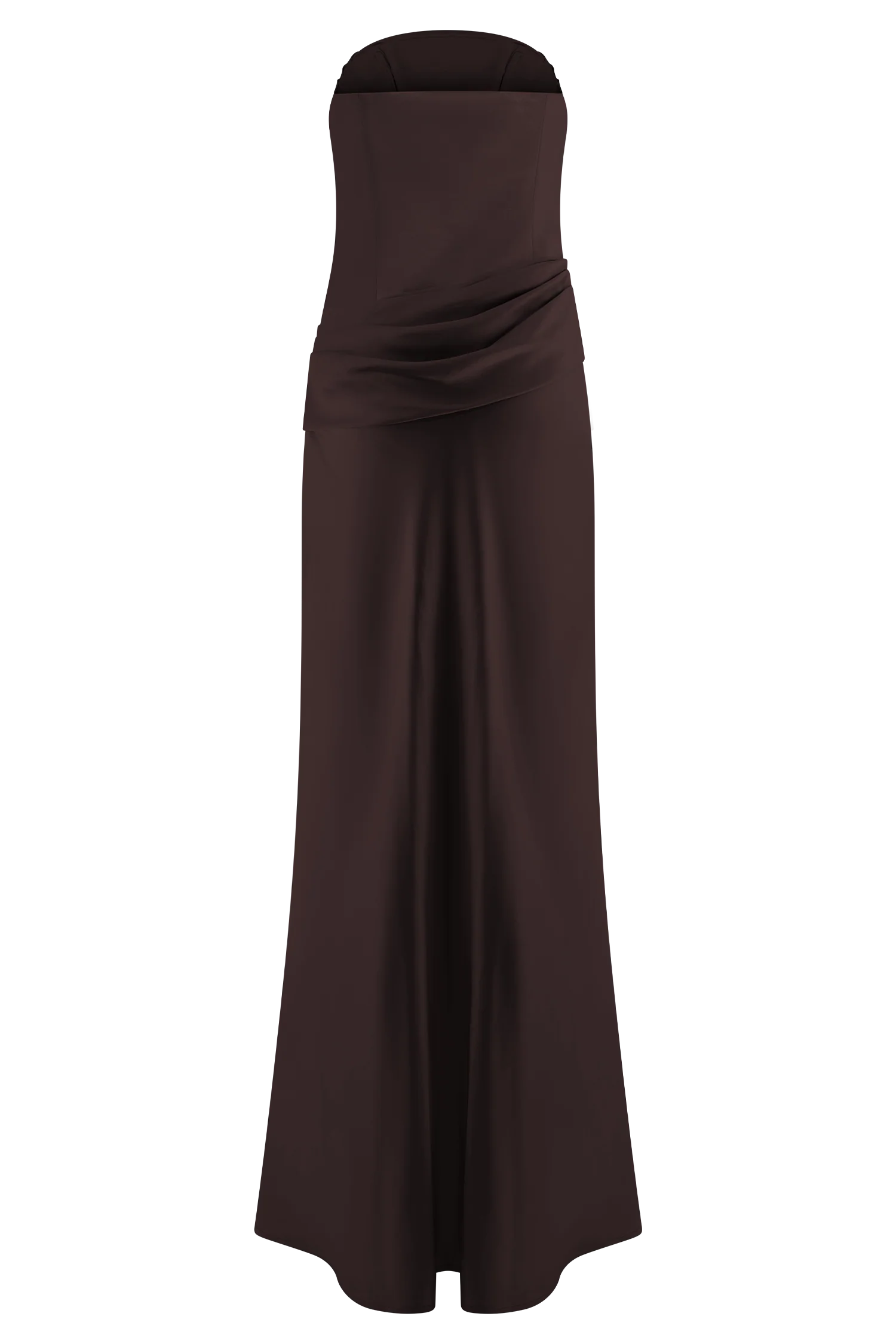 Jasmine Strapless Satin Maxi Dress - Dark Chocolate - Image 14
