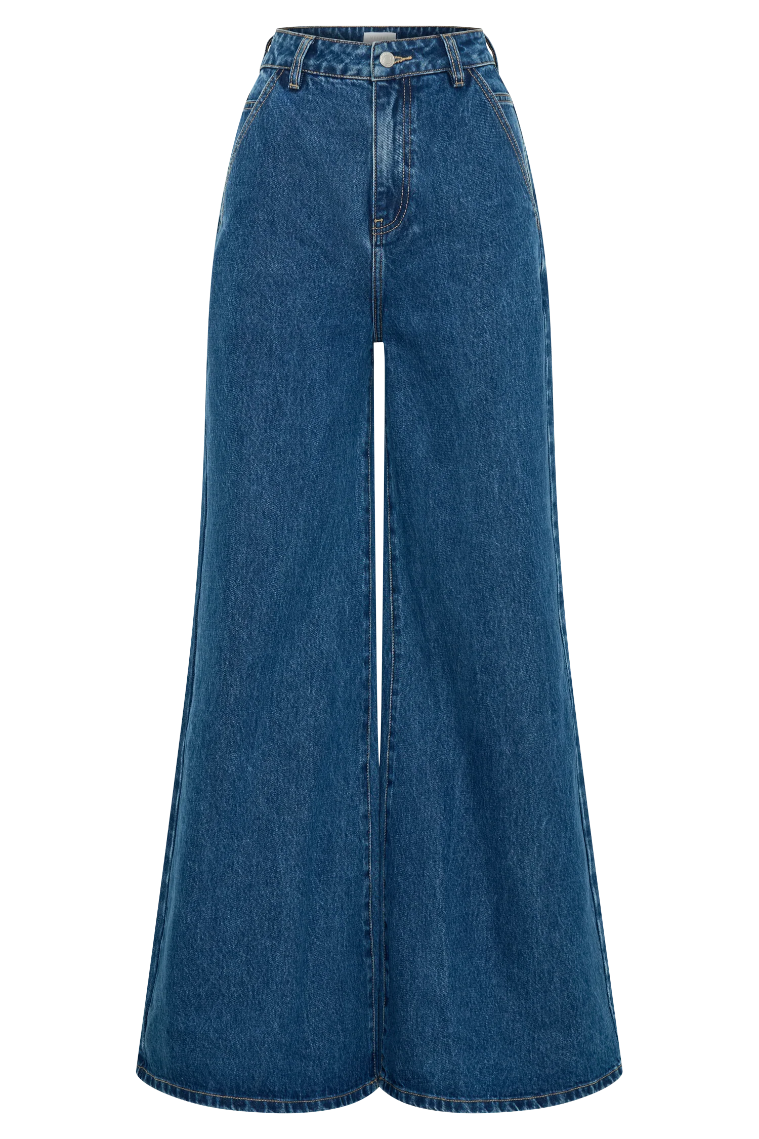 Jen Wide Leg Flare Denim Jeans - Dark Blue - Image 12