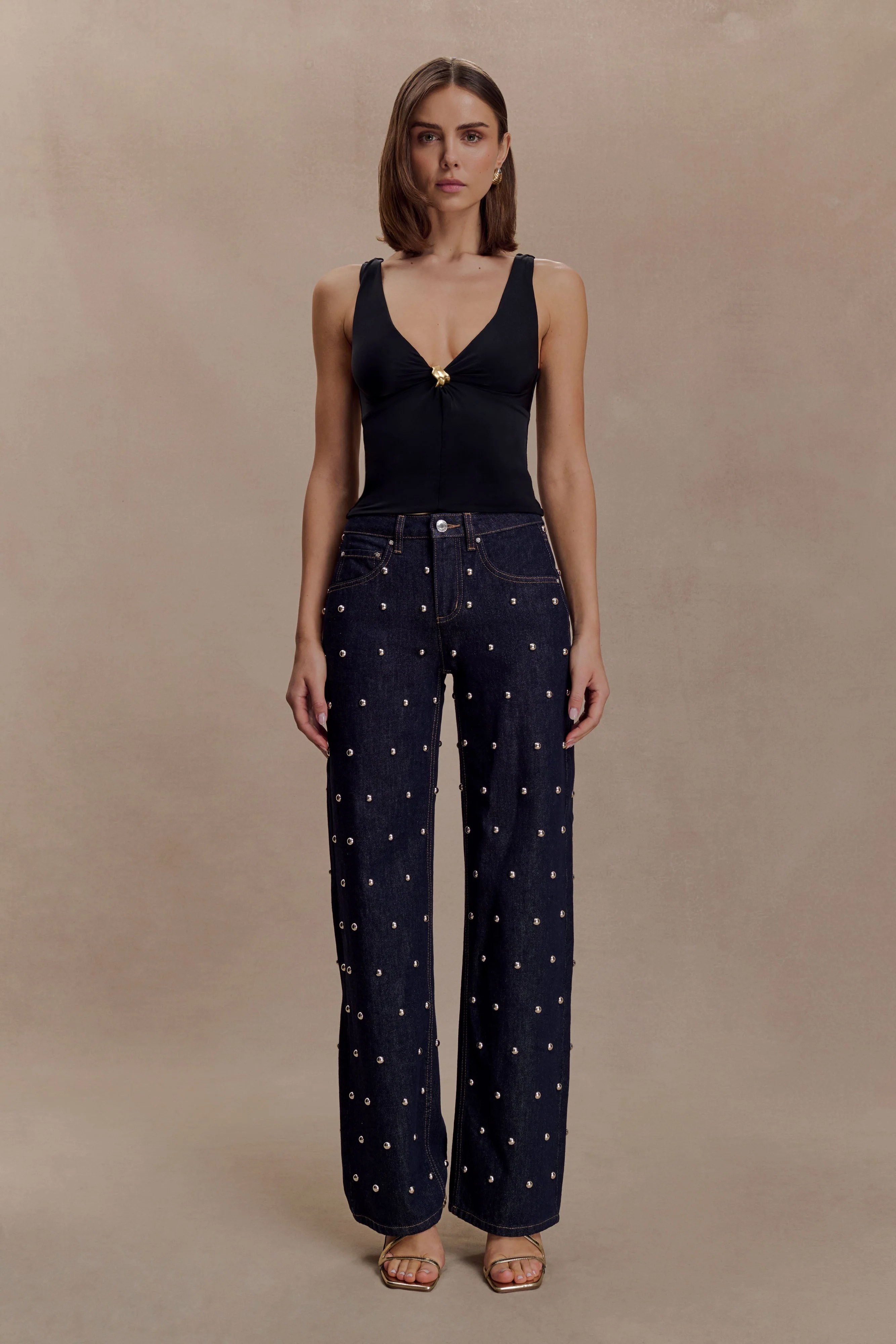 Spencer Slinky Top with Hardware - Black - Image 6