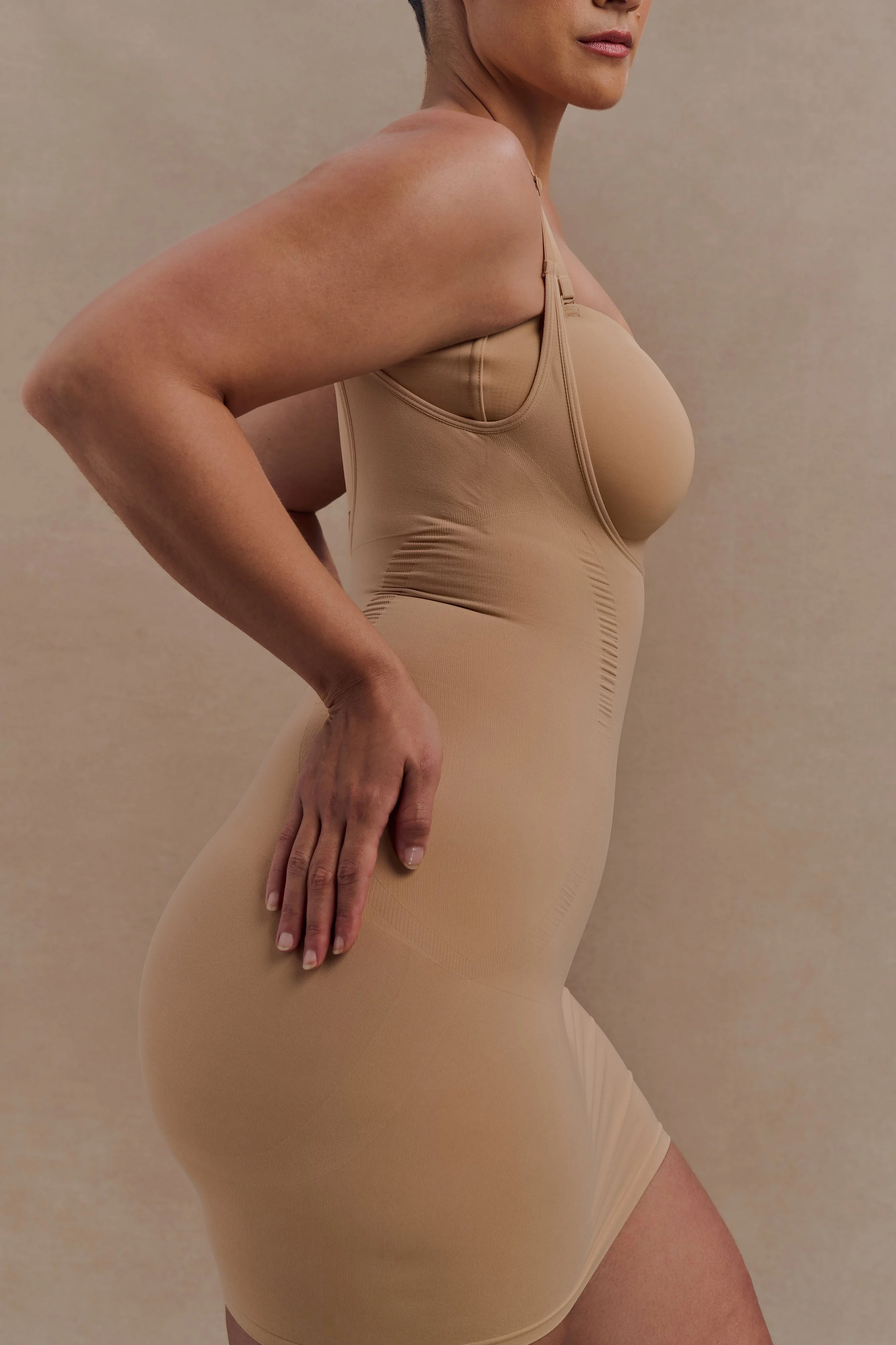 Jocelyn Backless Shapewear Mini Dress - Beige - Image 4