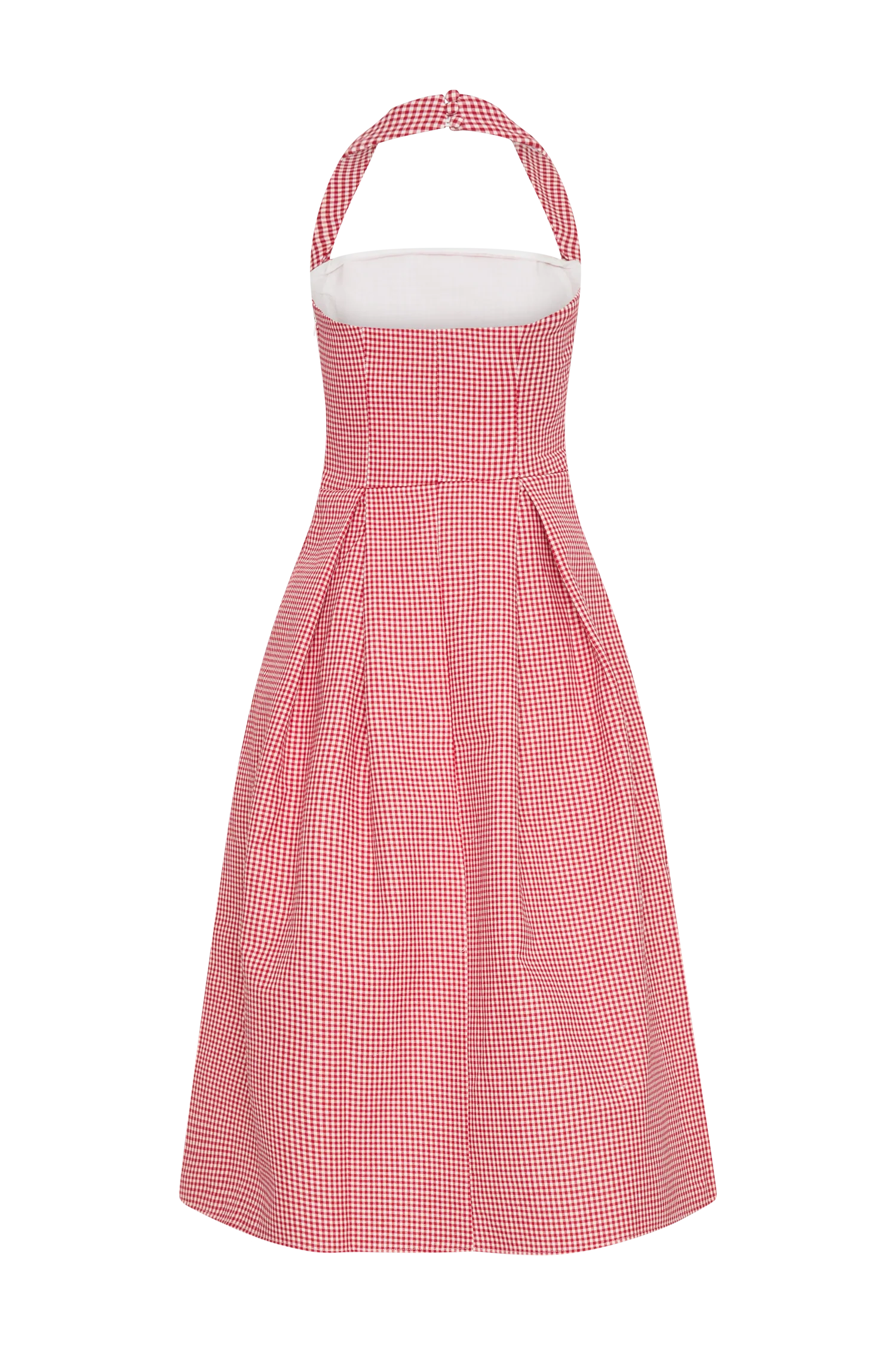 Juana Halter Midi Dress - Red Gingham - Image 9