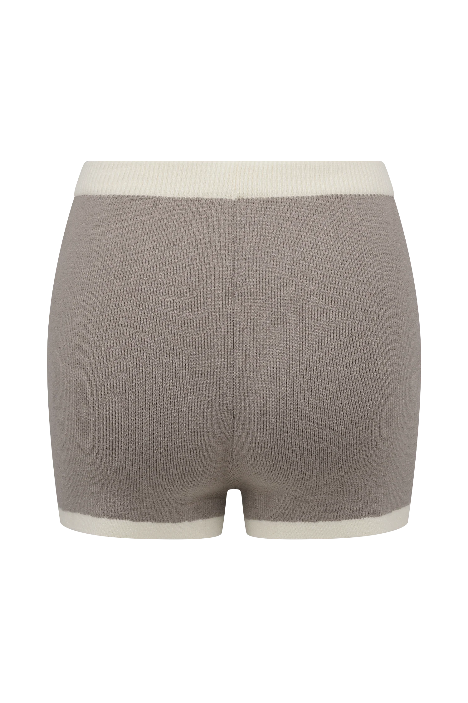 Julianne Contrast Knit Shorts - Pebble/Ivory - Image 8