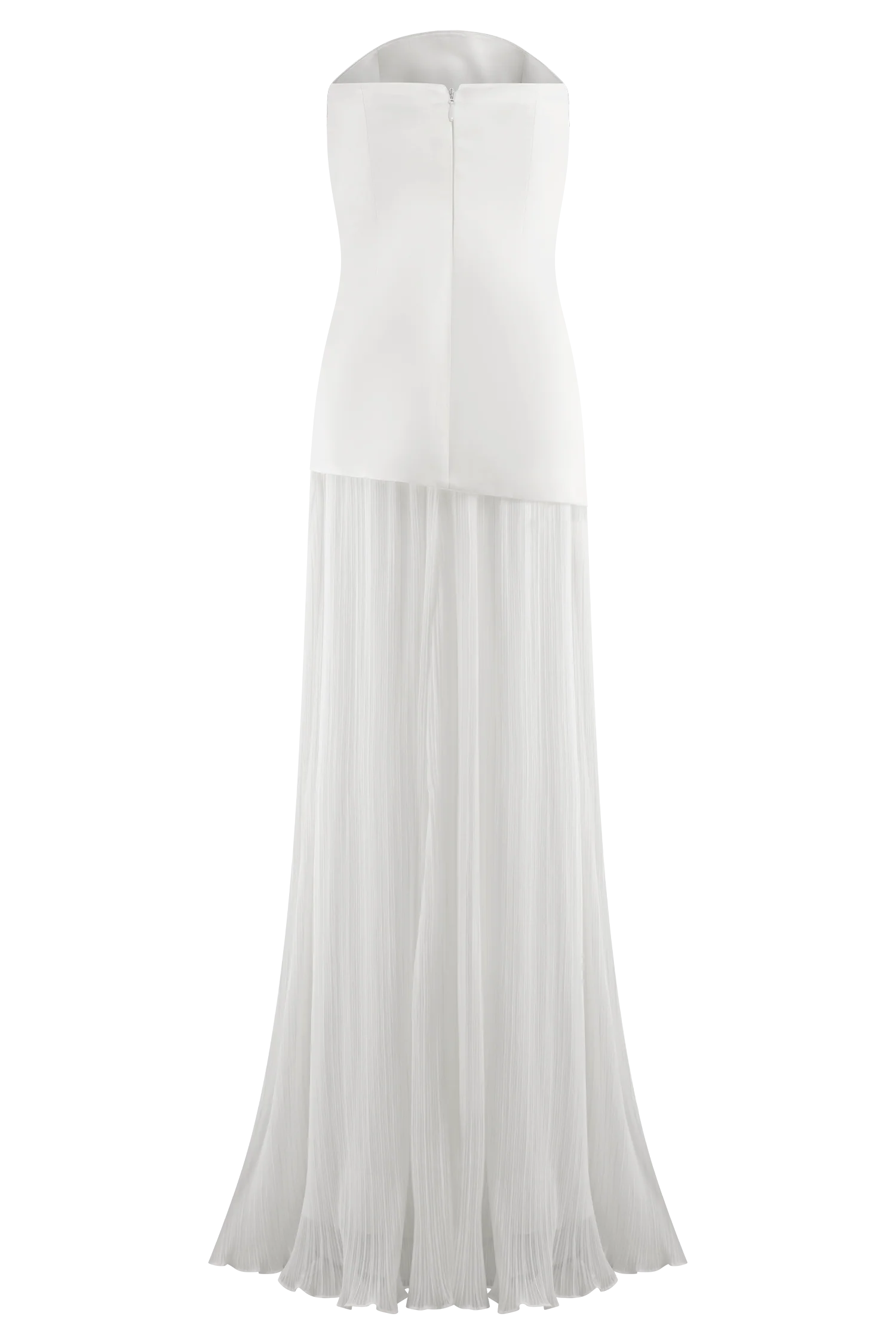 Juno Strapless Pleated Maxi Gown - White - Image 14