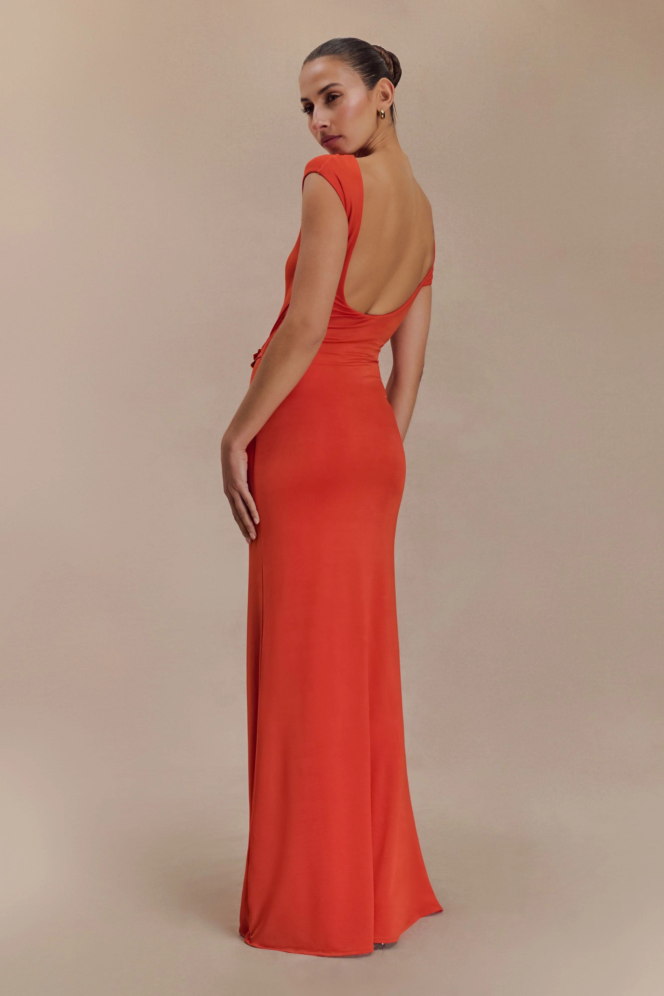 Kaida Slinky Maxi Dress With Hardware - Burnt Orange - Image 3