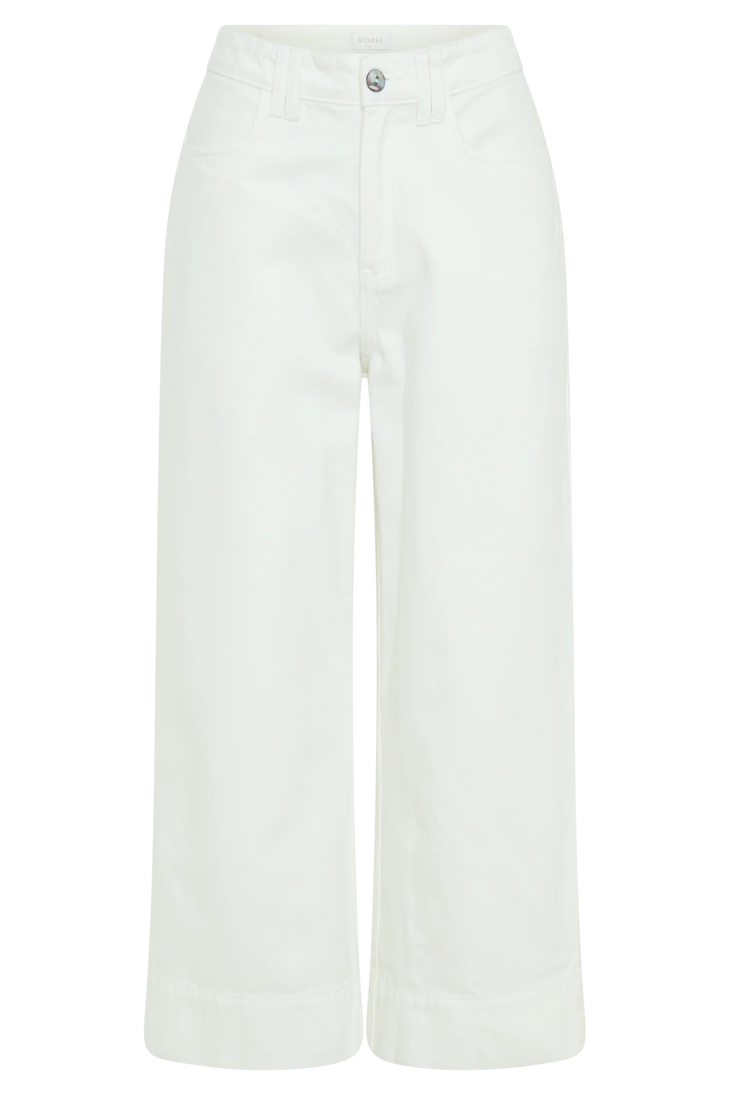 Kaitlyn Cropped Wide Leg Jeans - White - Image 7