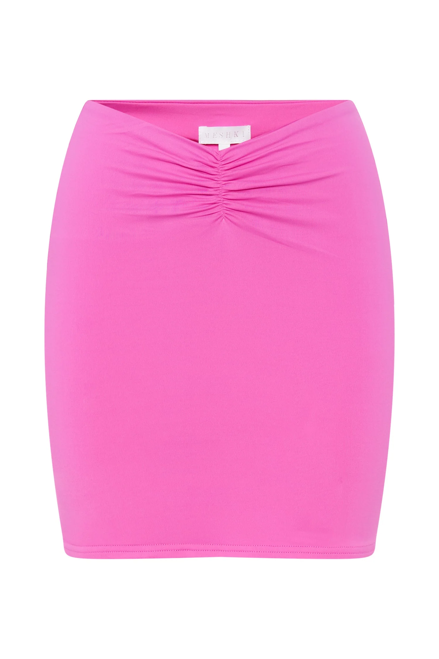 Kara Ruched Front Mini Skirt - Bubblegum Pink - Image 7