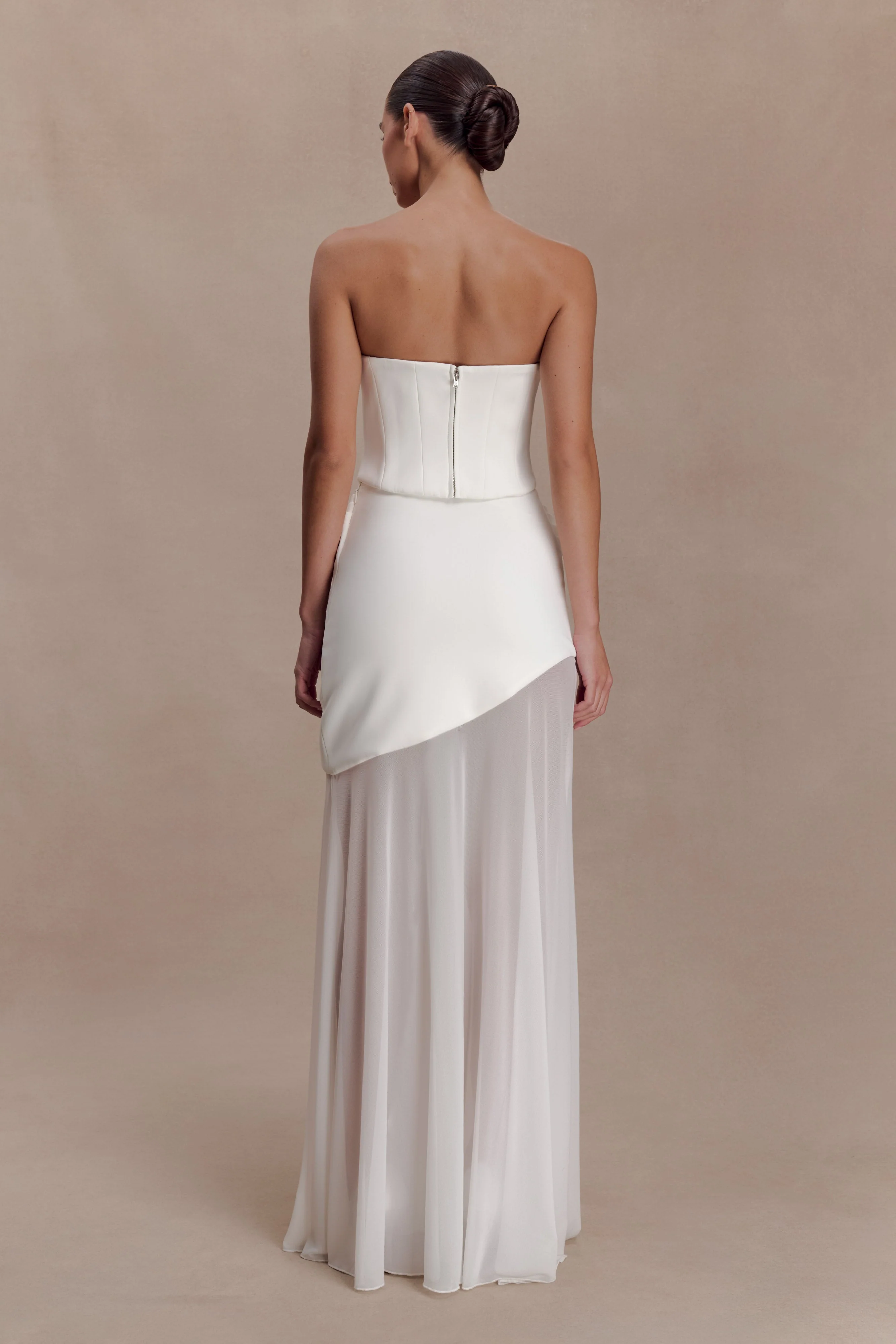 Karina Strapless Scuba Corset  - White - Image 5