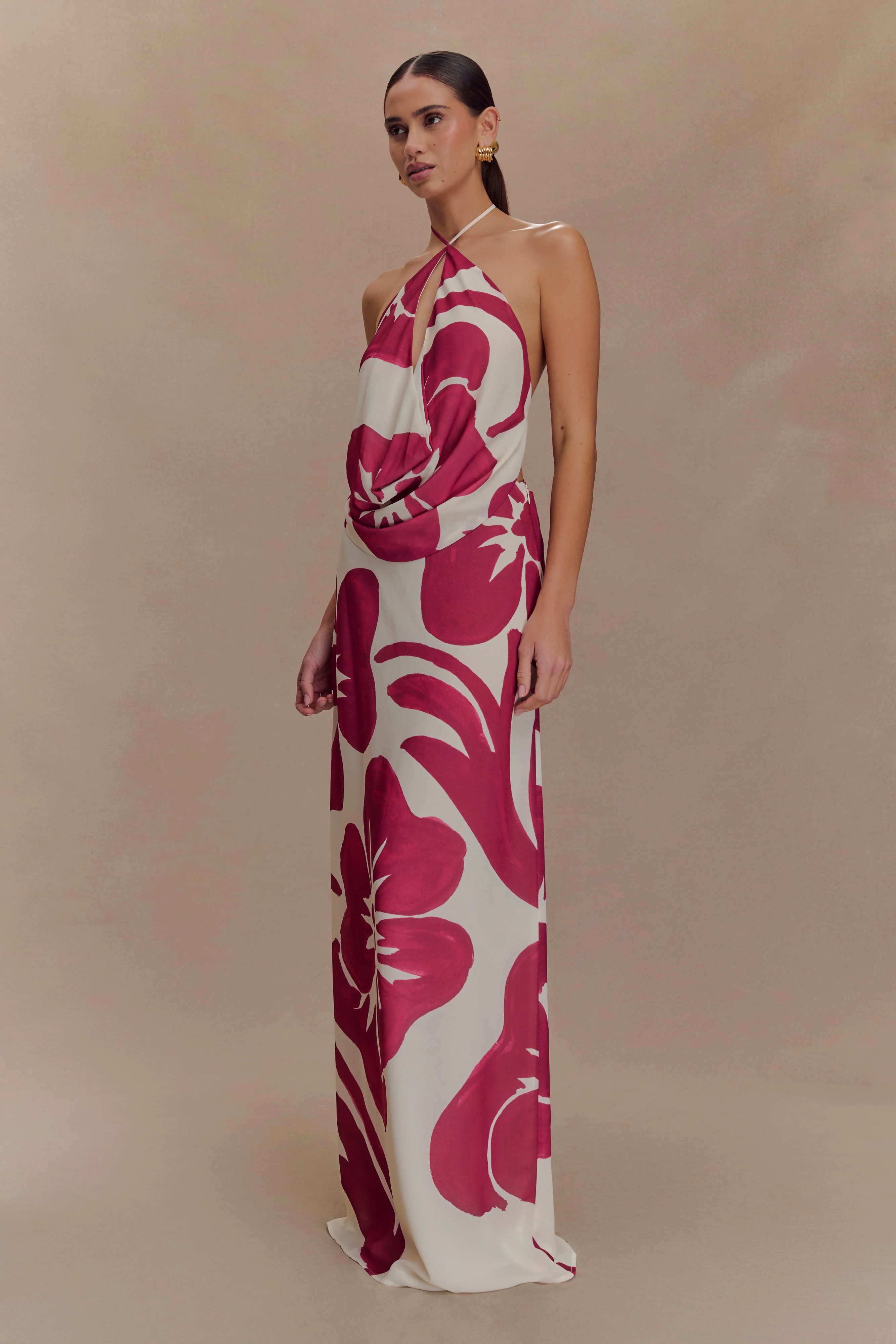 Katalina Chiffon Maxi Skirt - Red Deco Fleur Print - Image 4