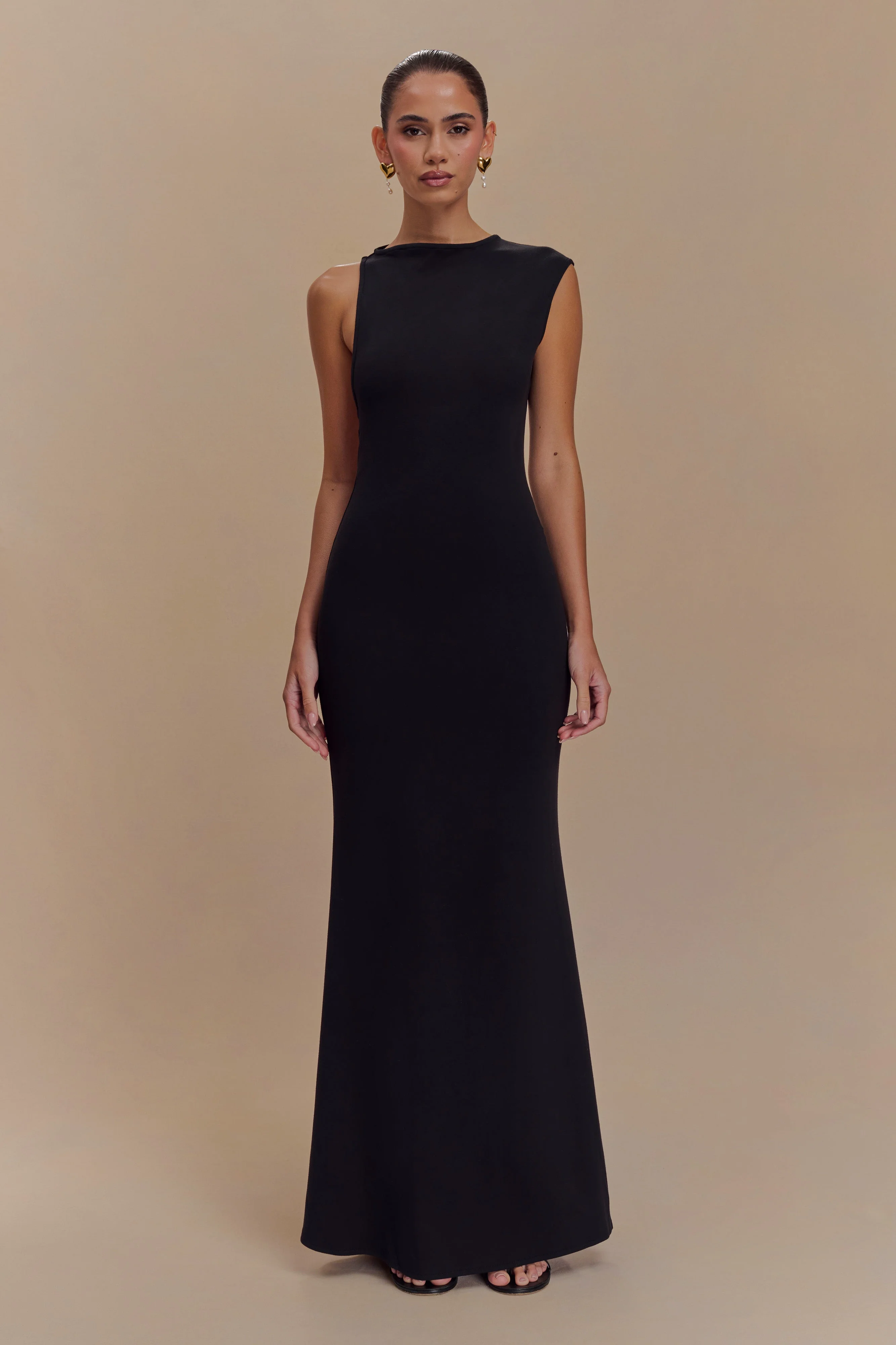 Katerina Scuba Jersey Cut Out Maxi Dress - Black - Image 5