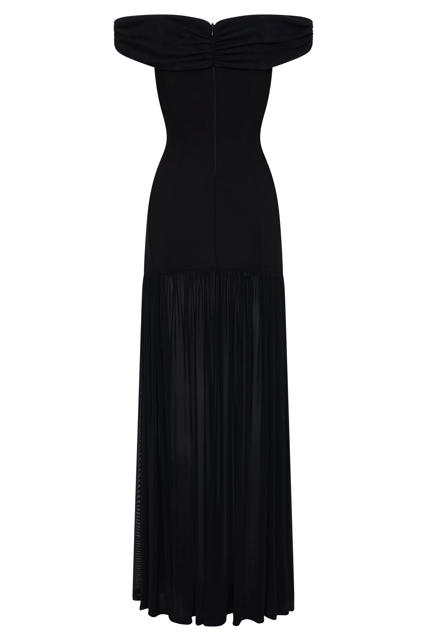 Kellie Off Shoulder Crepe Maxi Dress - Black - Image 8