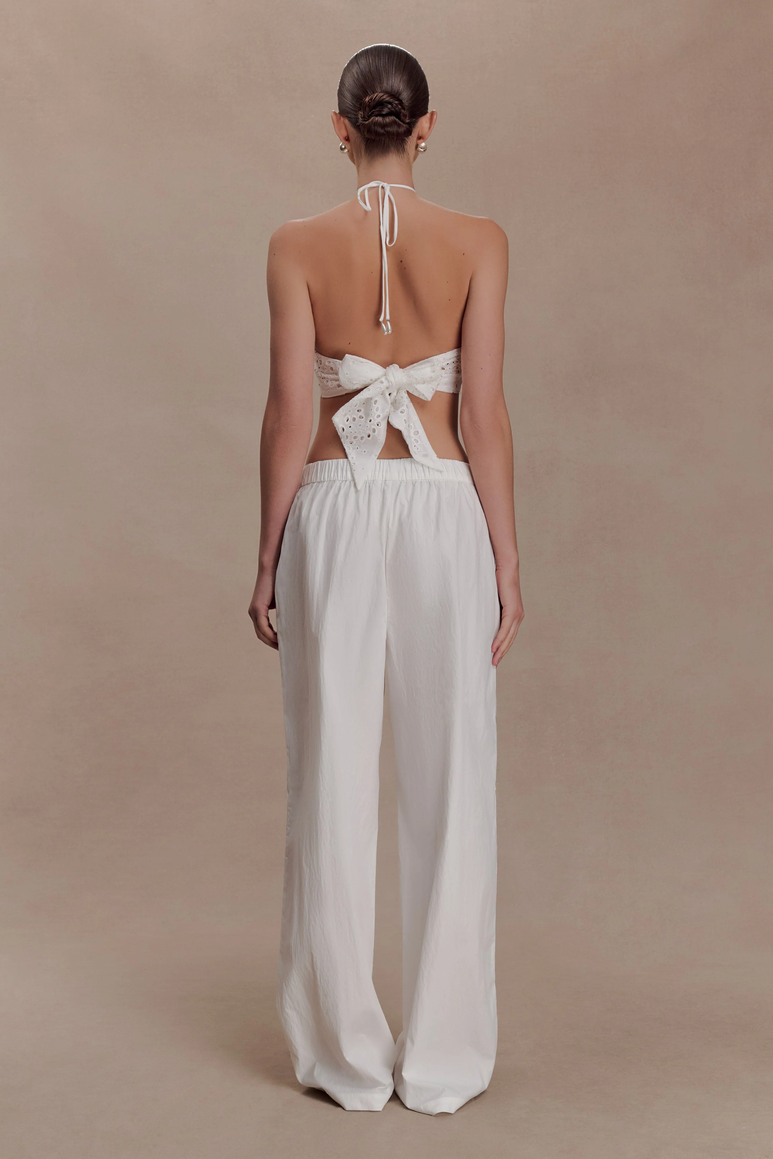 Kensley Broderie Halter Top - White - Image 2