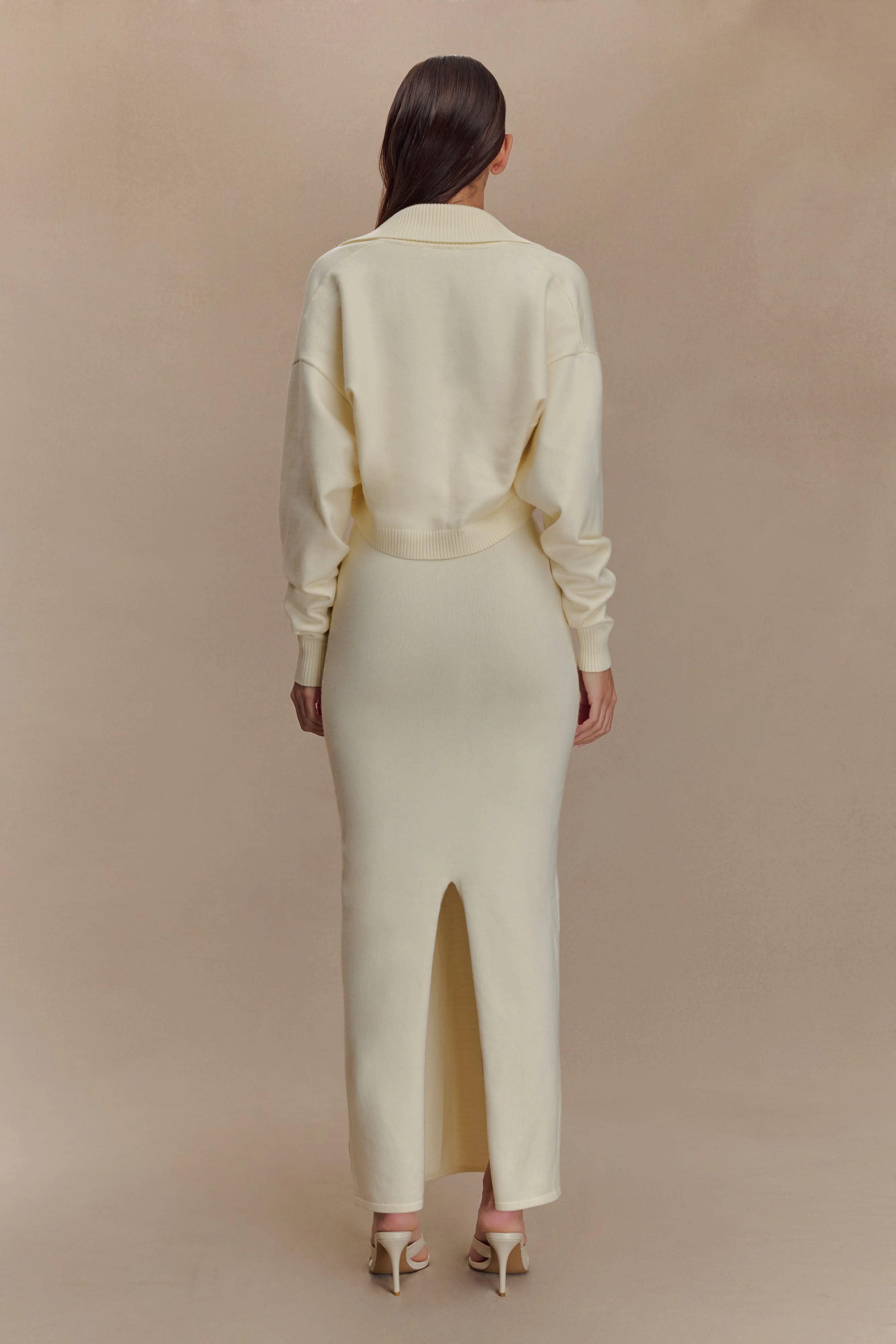 Kingston Knit Maxi Dress - Ivory - Image 3