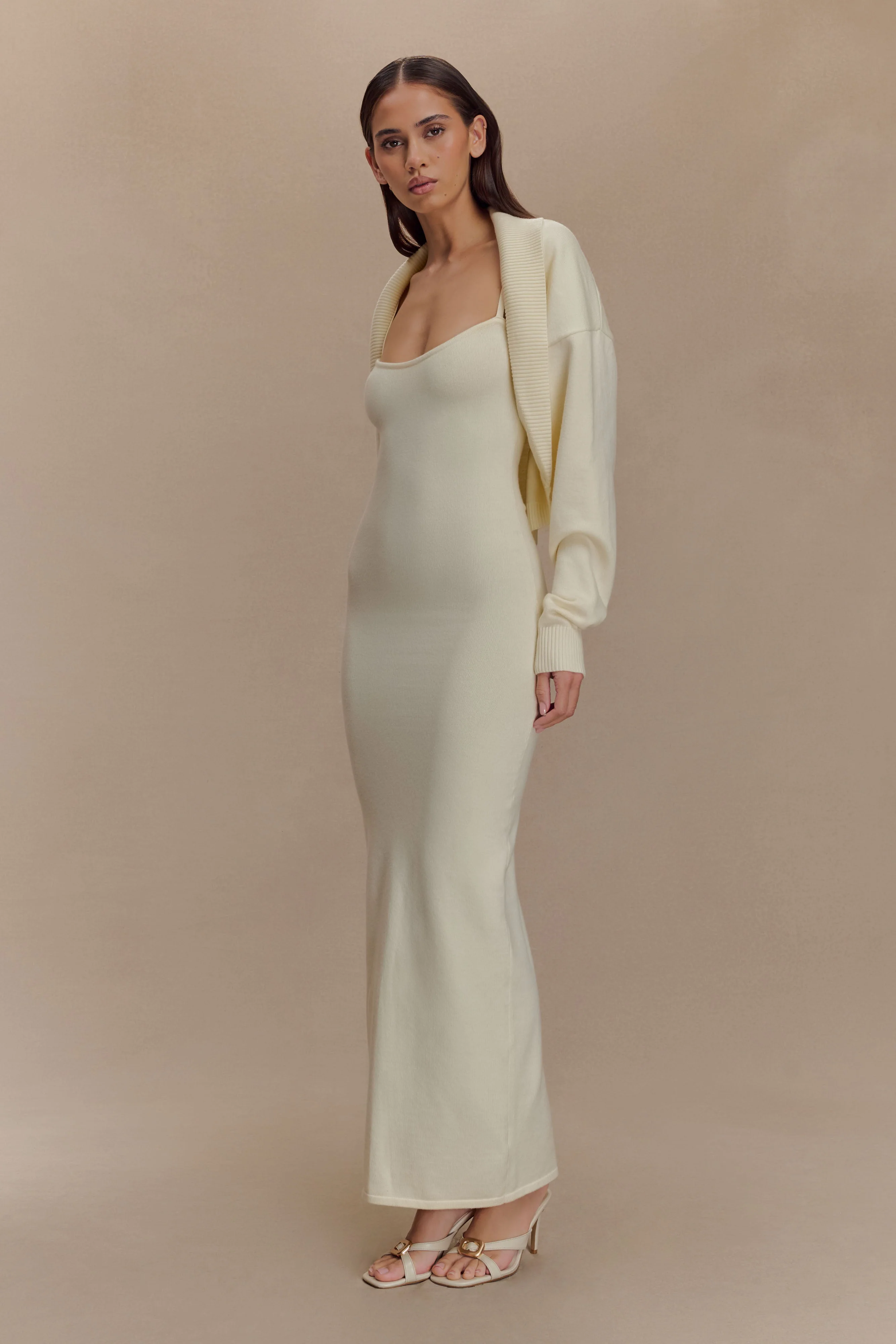 Kingston Knit Maxi Dress - Ivory - Image 5